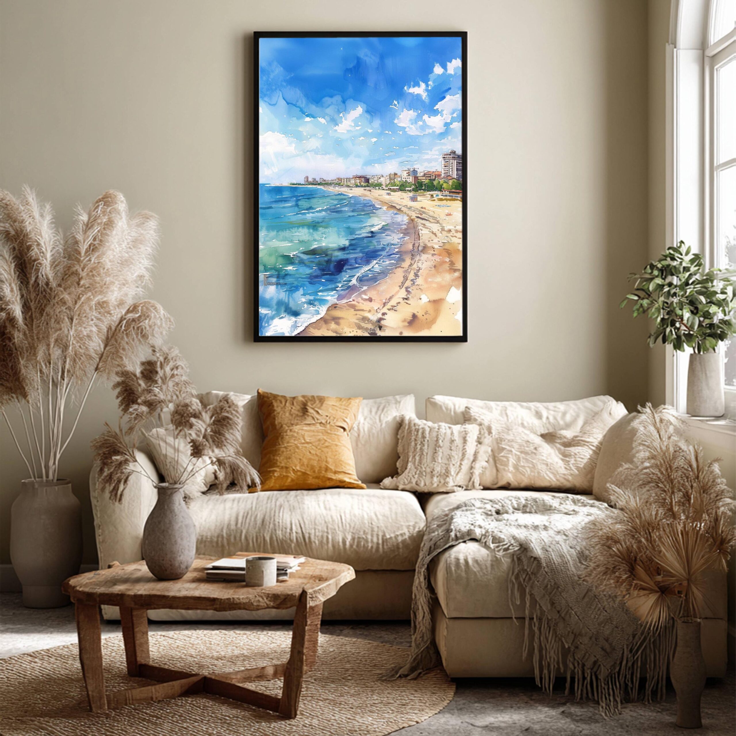 Mamaia Beach Romania Watercolor Art Print: Europe Travel Art Poster - Image 4