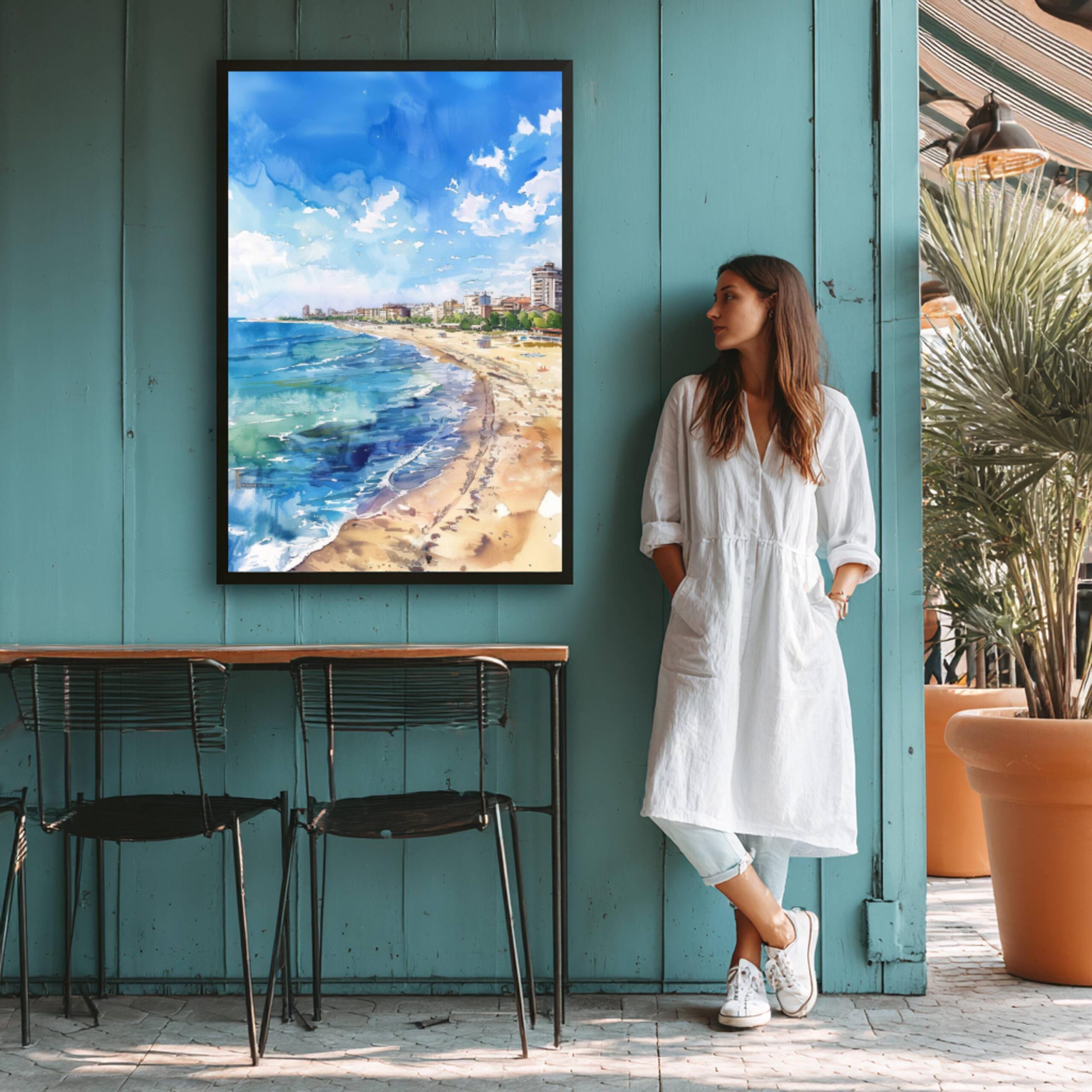 Mamaia Beach Romania Watercolor Art Print: Europe Travel Art Poster - Image 8