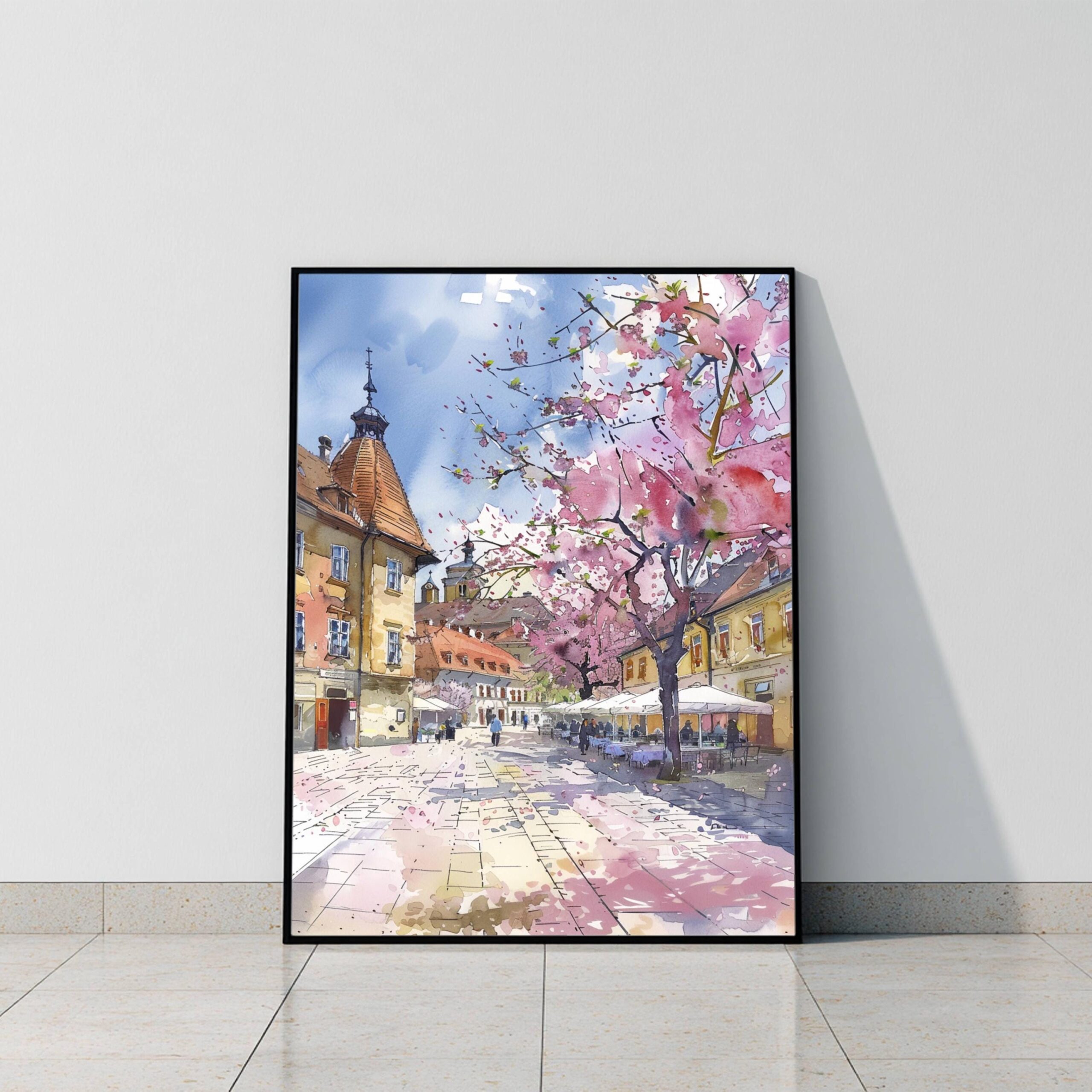 Sighisoara Romania Watercolor Art Print: Europe Travel Art Poster - Image 9