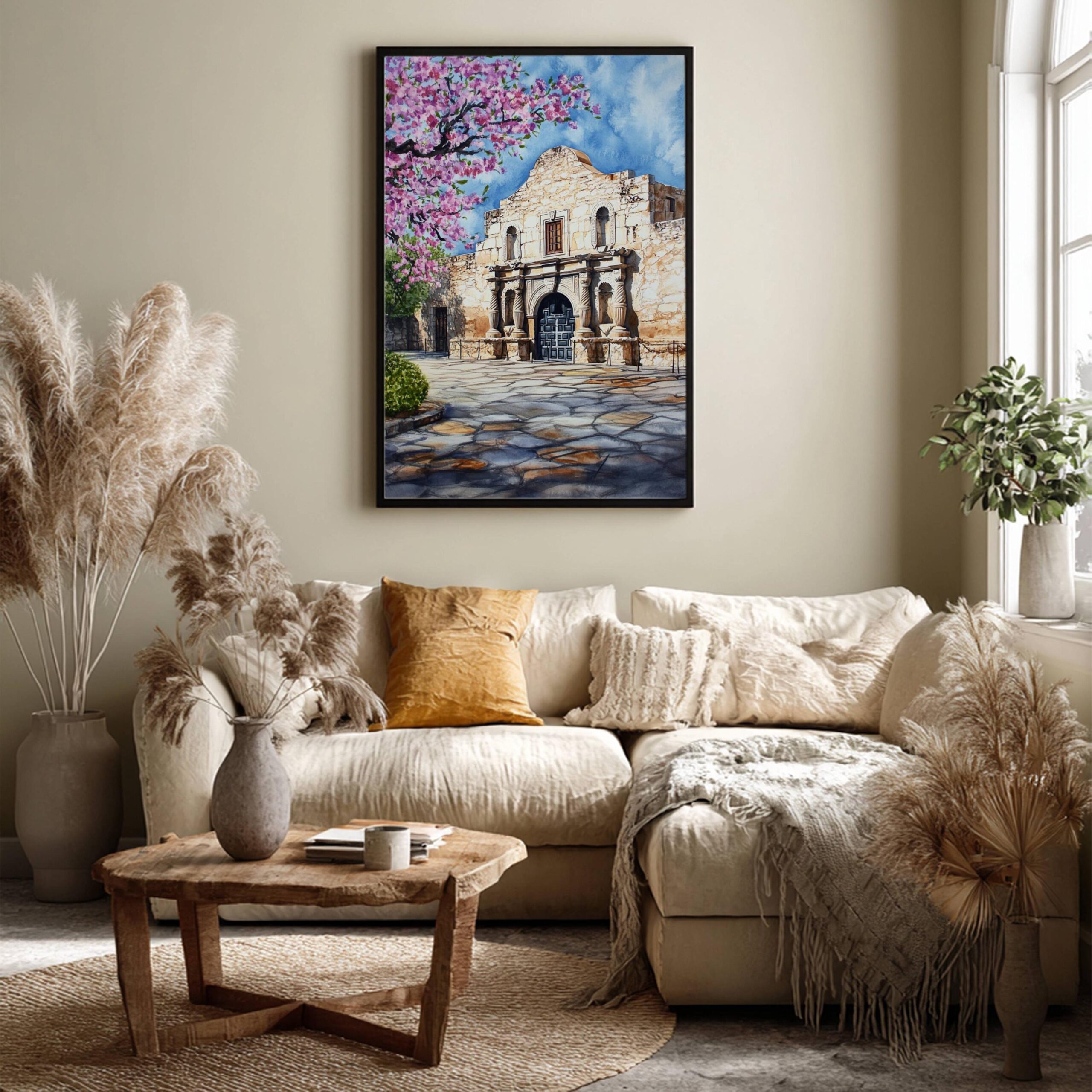 The Alamo San Antonio USA Watercolor: American Travel Art Poster - Image 3