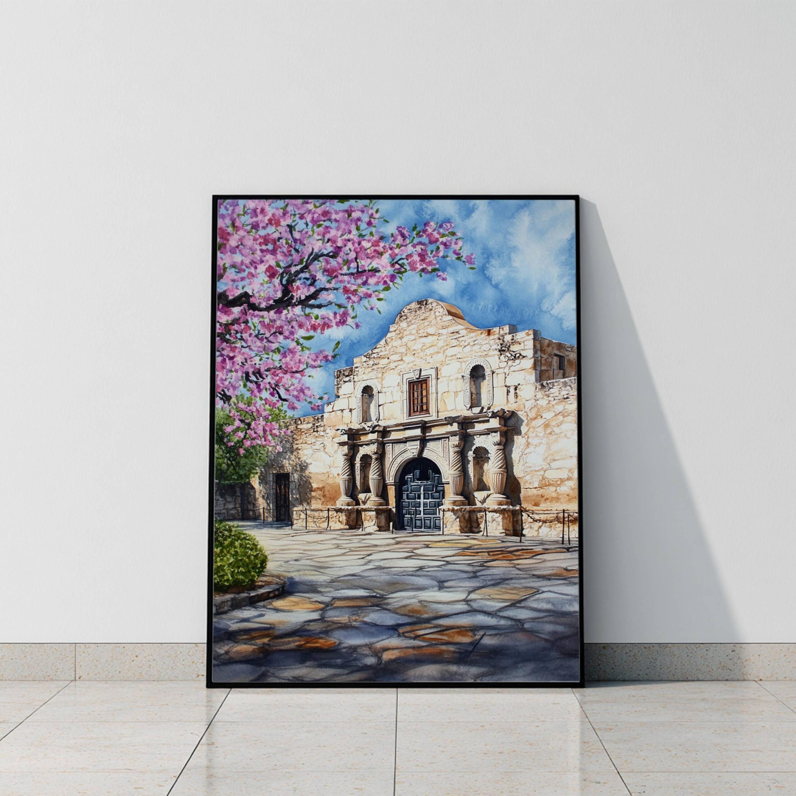 The Alamo San Antonio USA Watercolor: American Travel Art Poster - Image 9