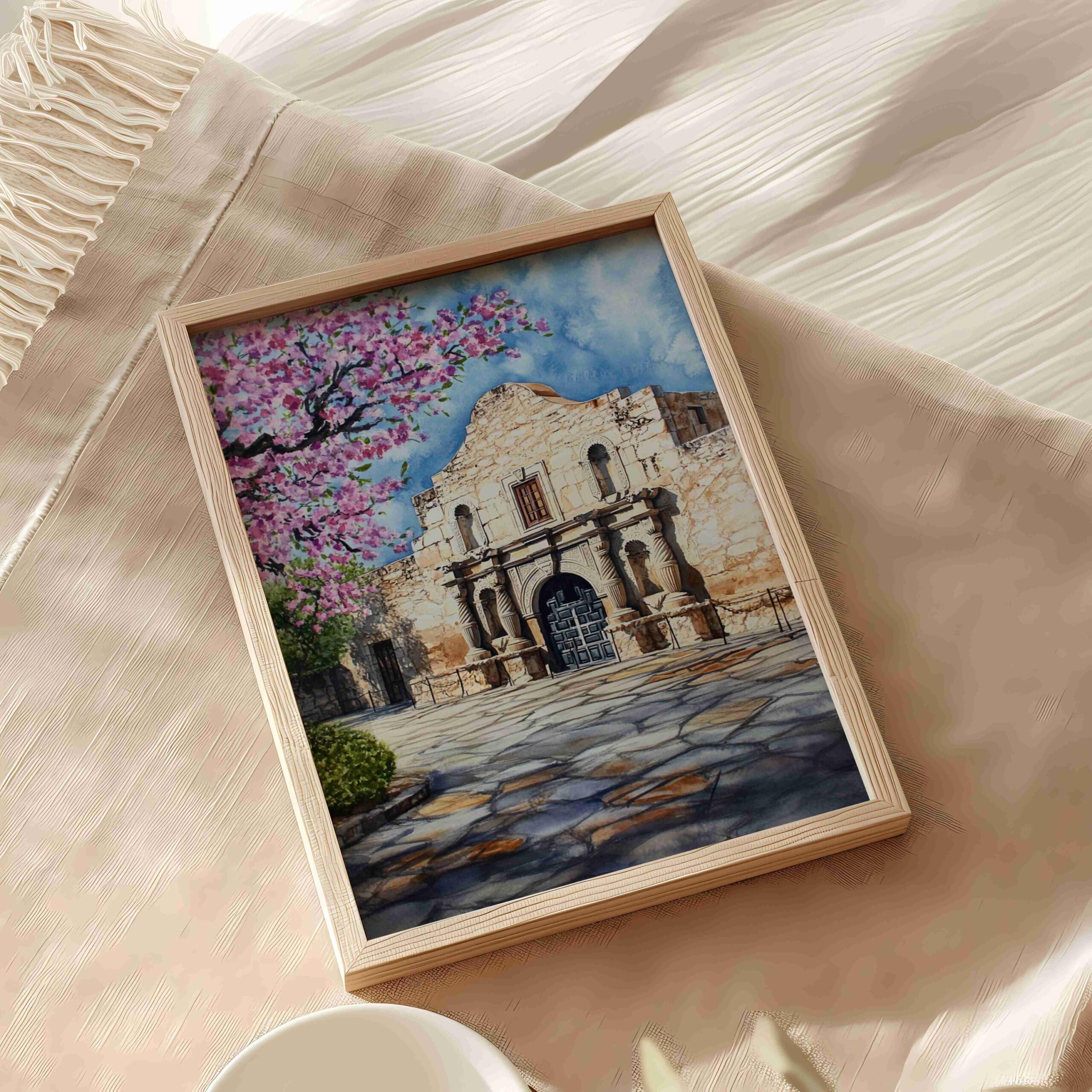 The Alamo San Antonio USA Watercolor: American Travel Art Poster - Image 5