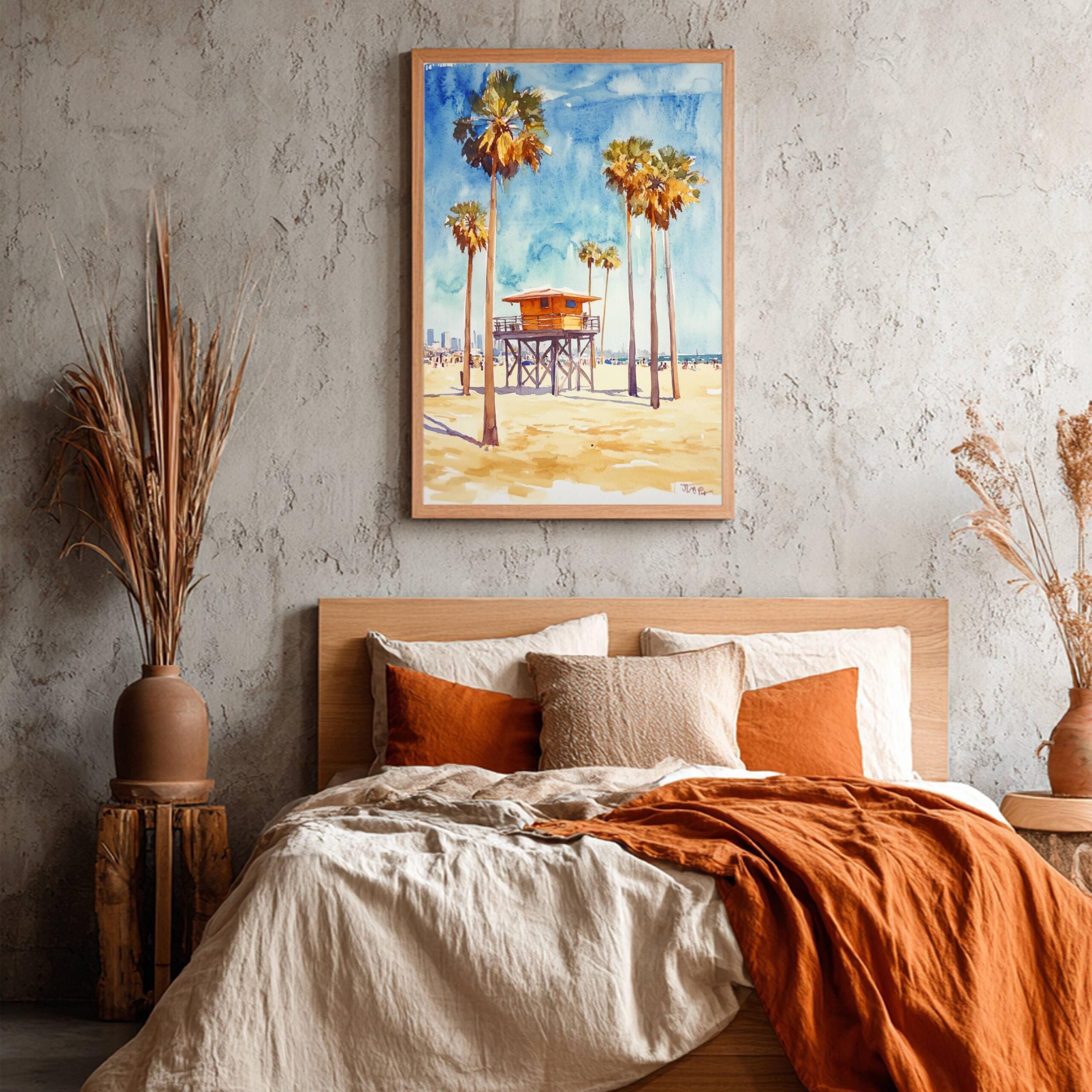 Venice Beach Los Angeles California USA Watercolor: American Travel Art Poster - Image 4