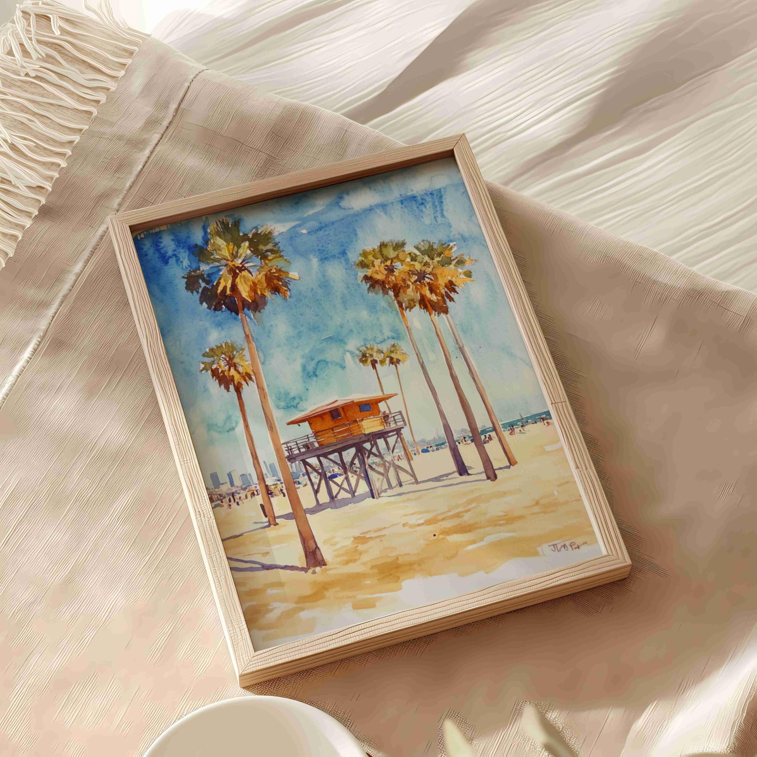 Venice Beach Los Angeles California USA Watercolor: American Travel Art Poster - Image 5