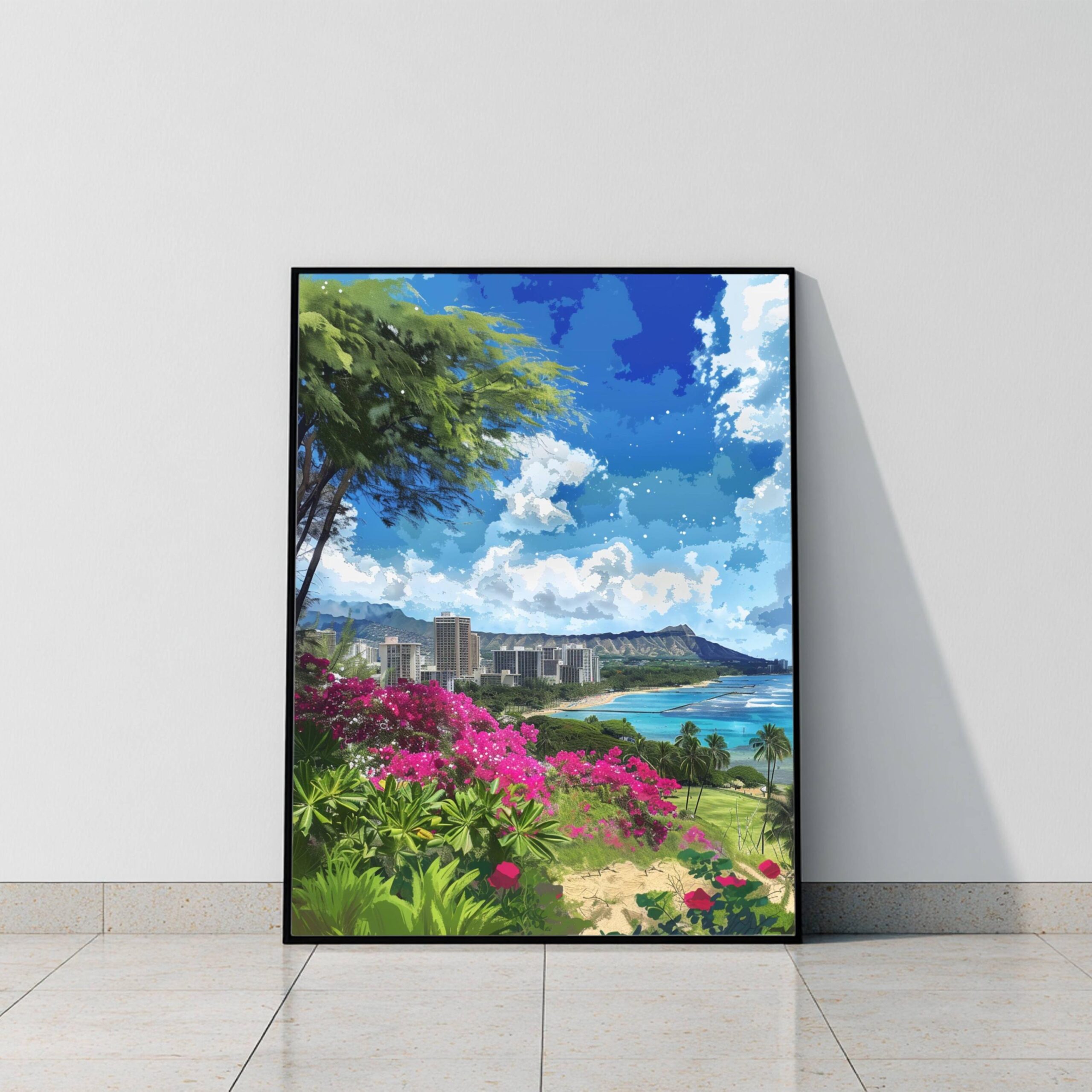 Honolulu Hawaii USA Watercolor Print: American Travel Art Poster - Image 9