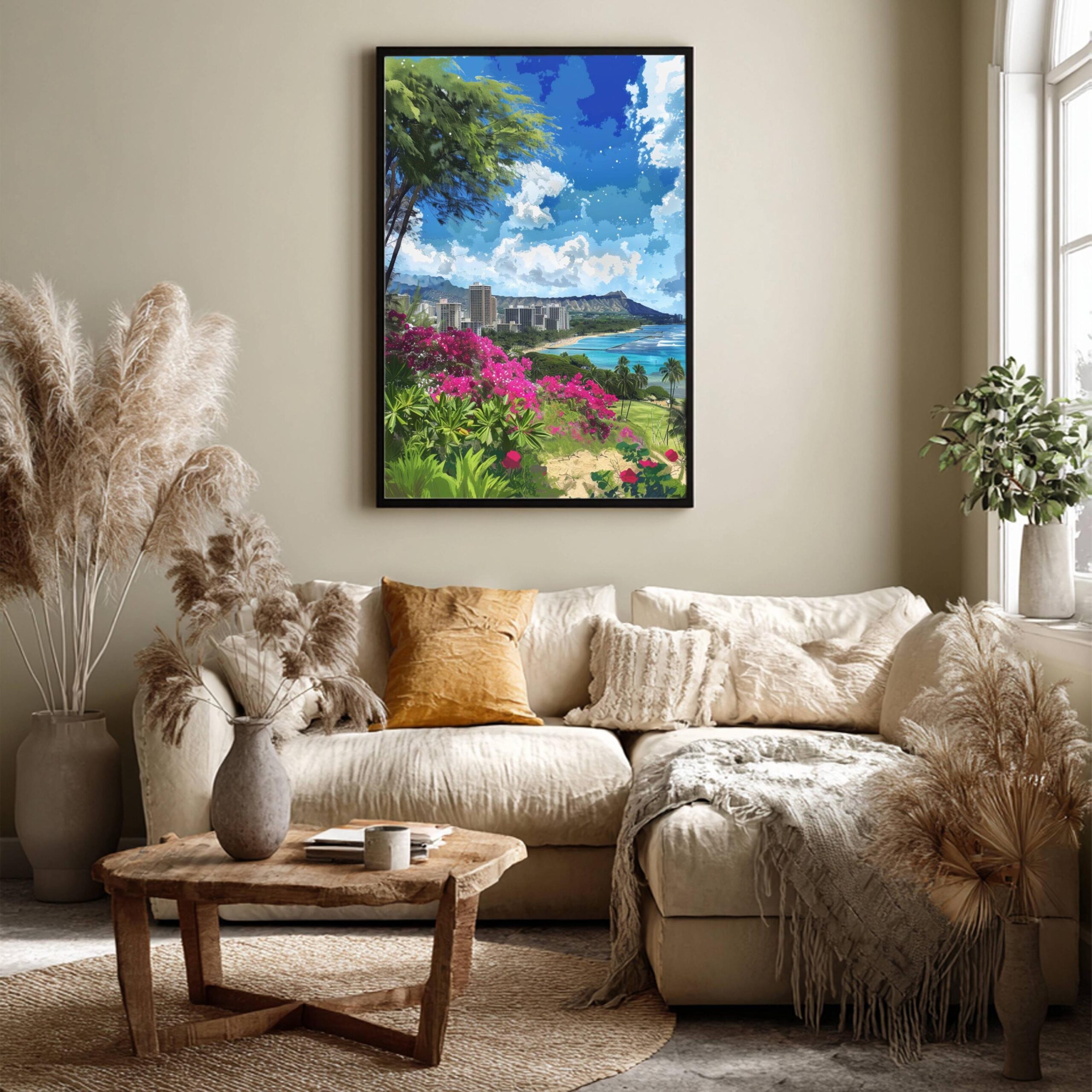 Honolulu Hawaii USA Watercolor Print: American Travel Art Poster - Image 3