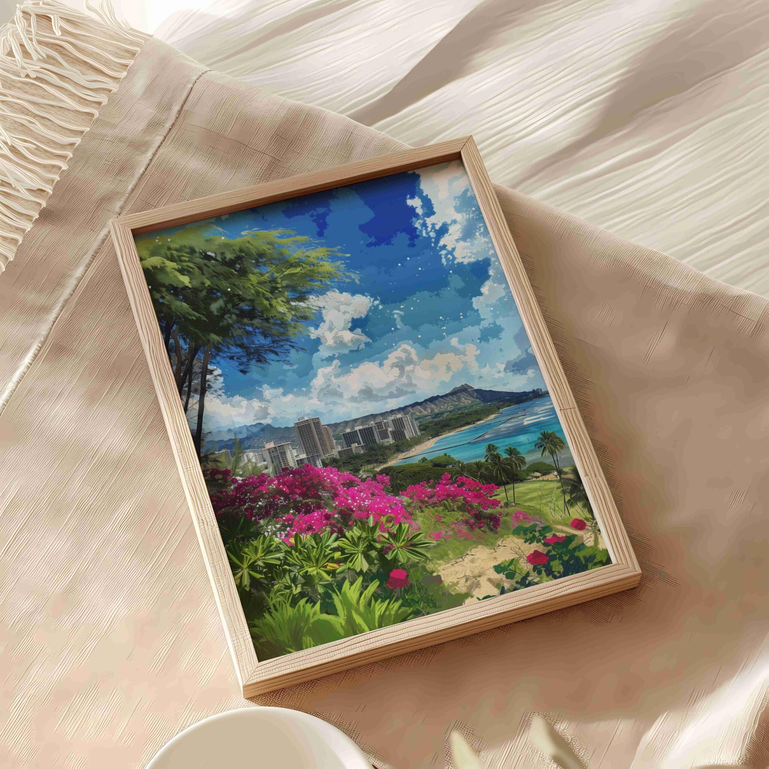 Honolulu Hawaii USA Watercolor Print: American Travel Art Poster - Image 5