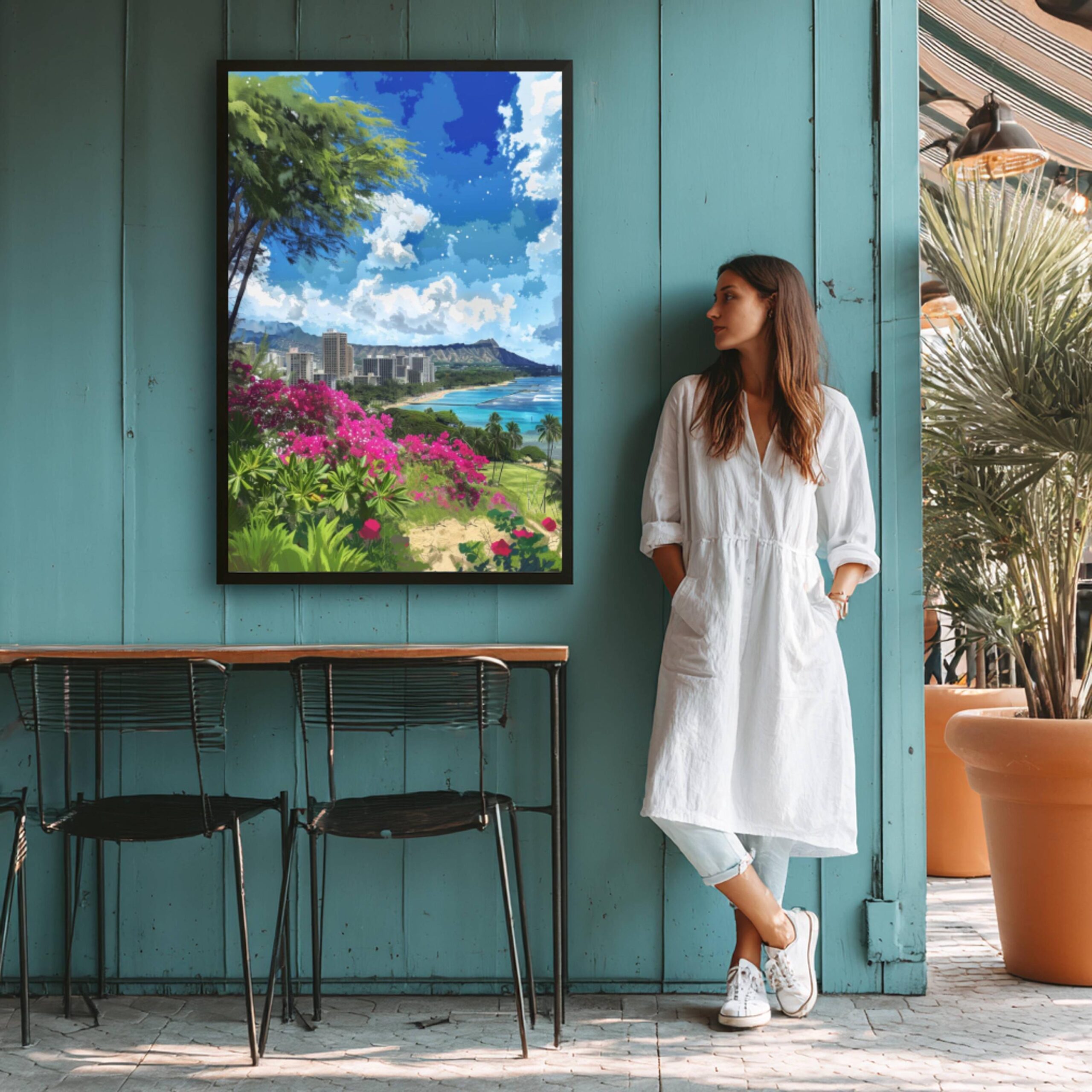 Honolulu Hawaii USA Watercolor Print: American Travel Art Poster - Image 6