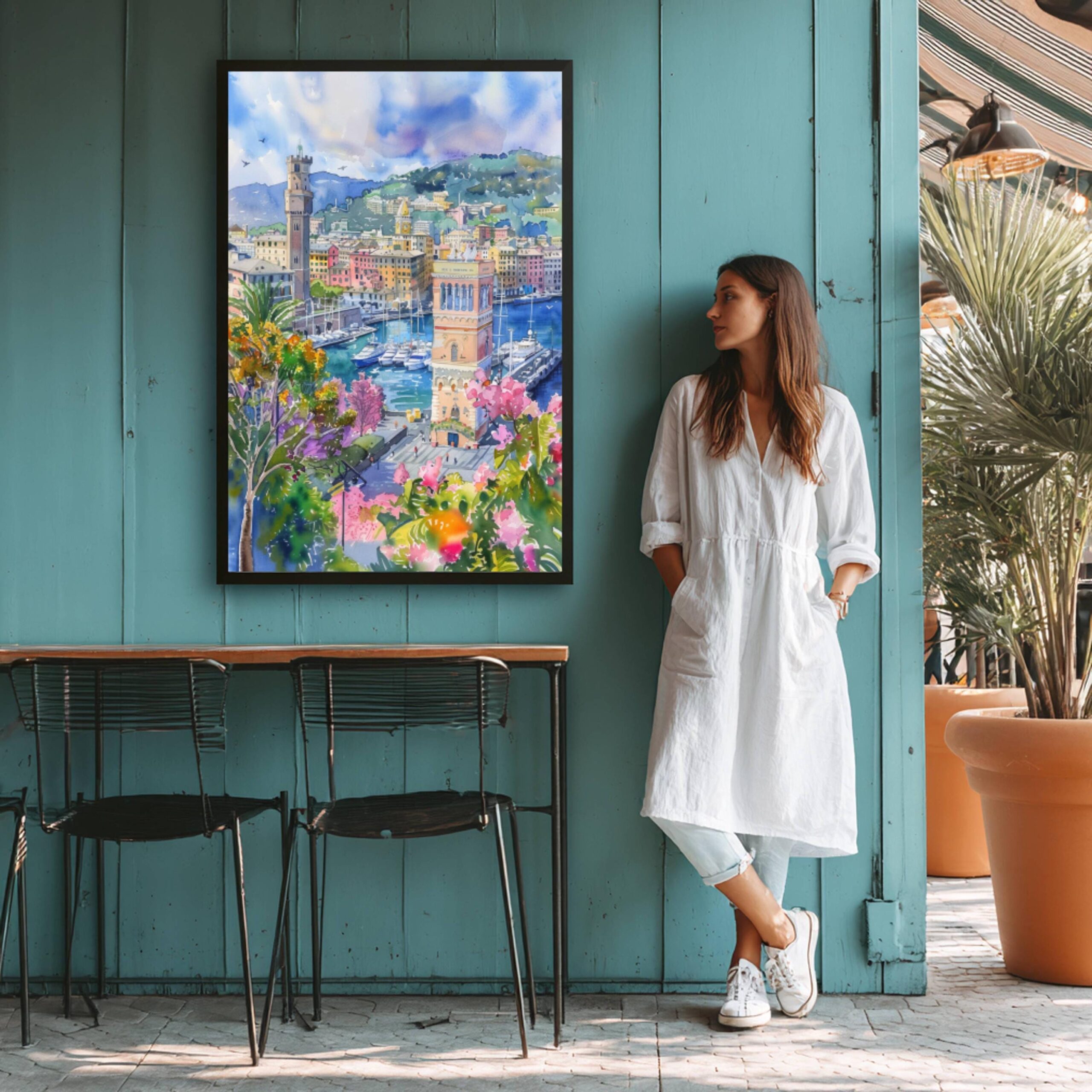 Genoa Italy Europe Watercolor Print: Travel Art Poster - Image 8
