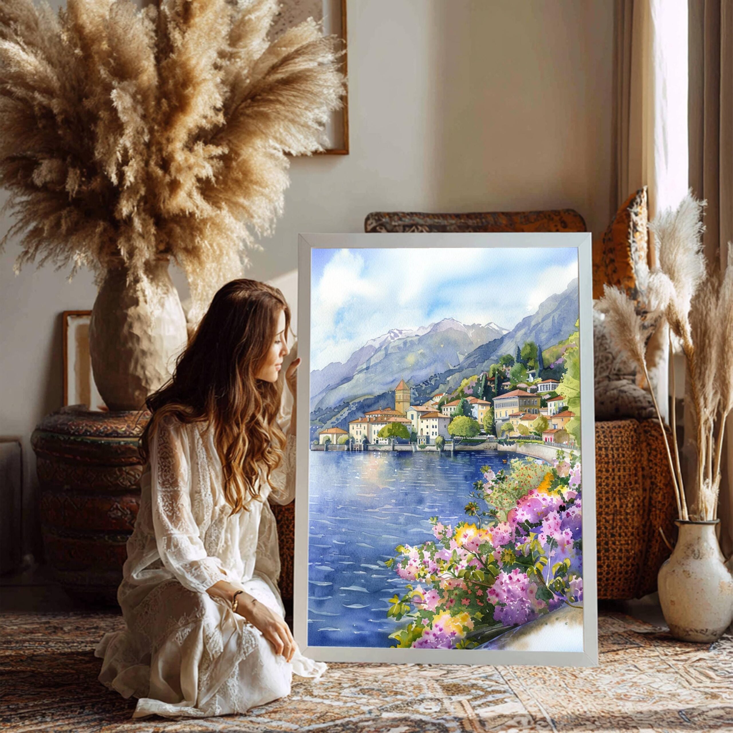 Lake Maggiore Italy Europe Watercolor Print: Travel Art Poster - Image 6