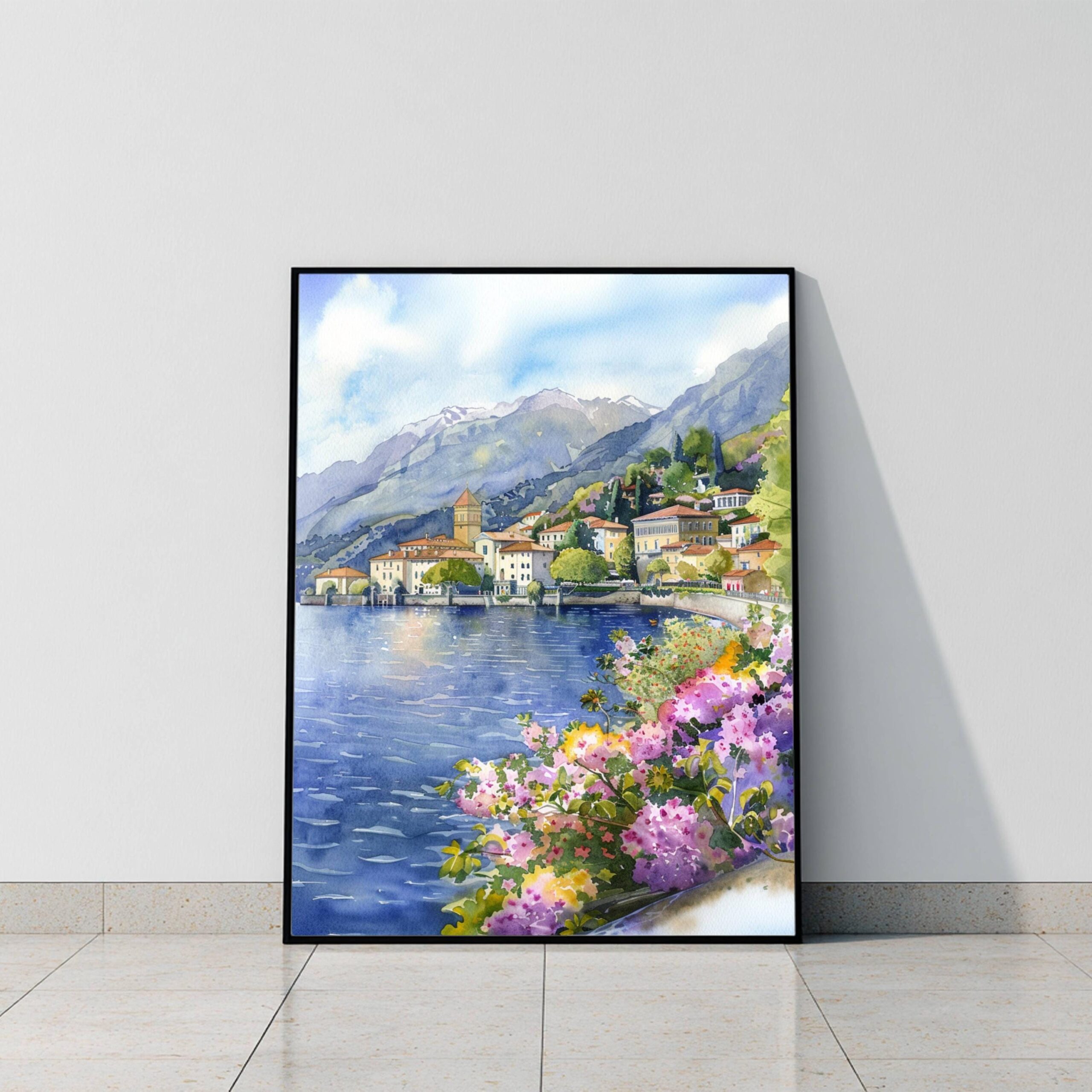 Lake Maggiore Italy Europe Watercolor Print: Travel Art Poster - Image 9