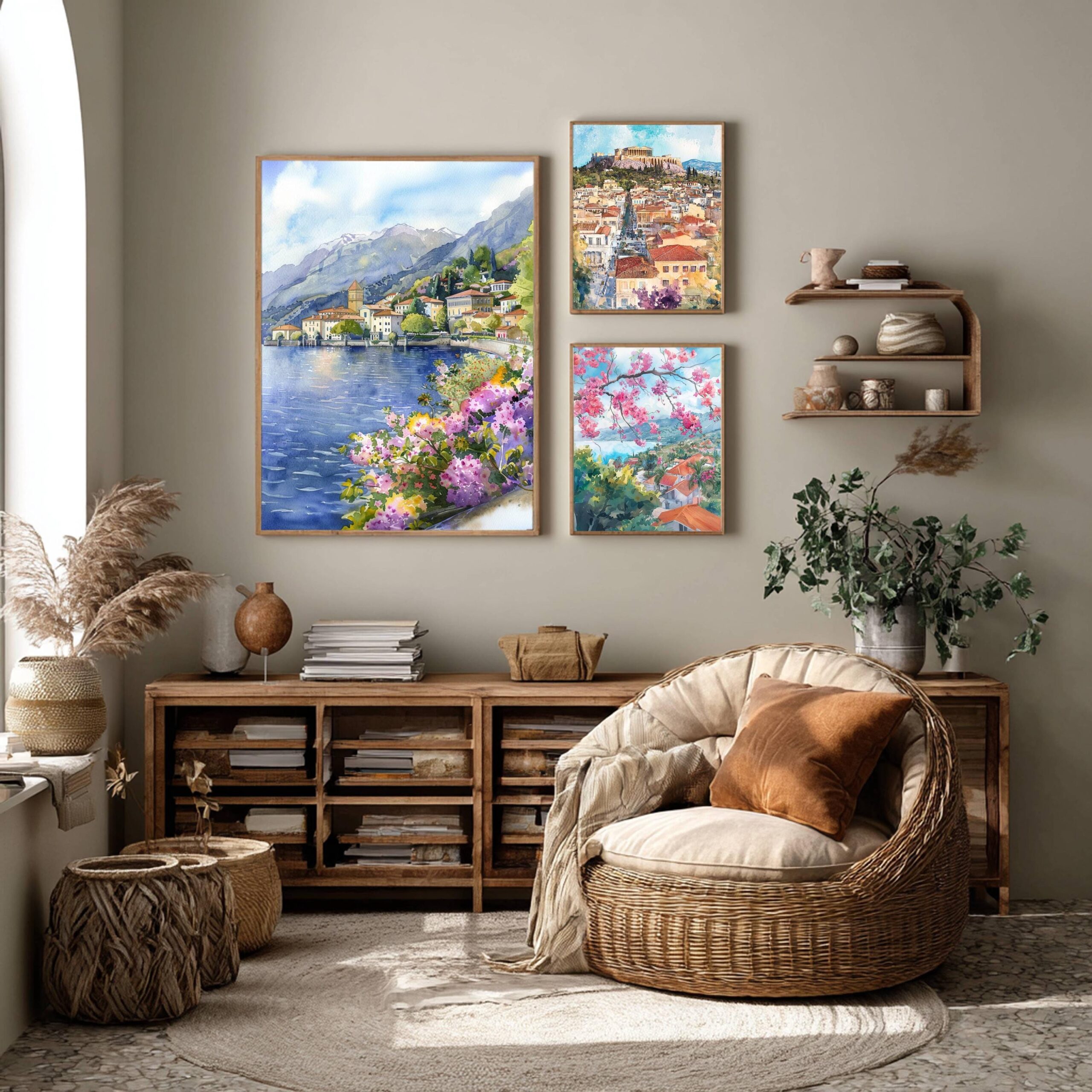 Lake Maggiore Italy Europe Watercolor Print: Travel Art Poster - Image 2