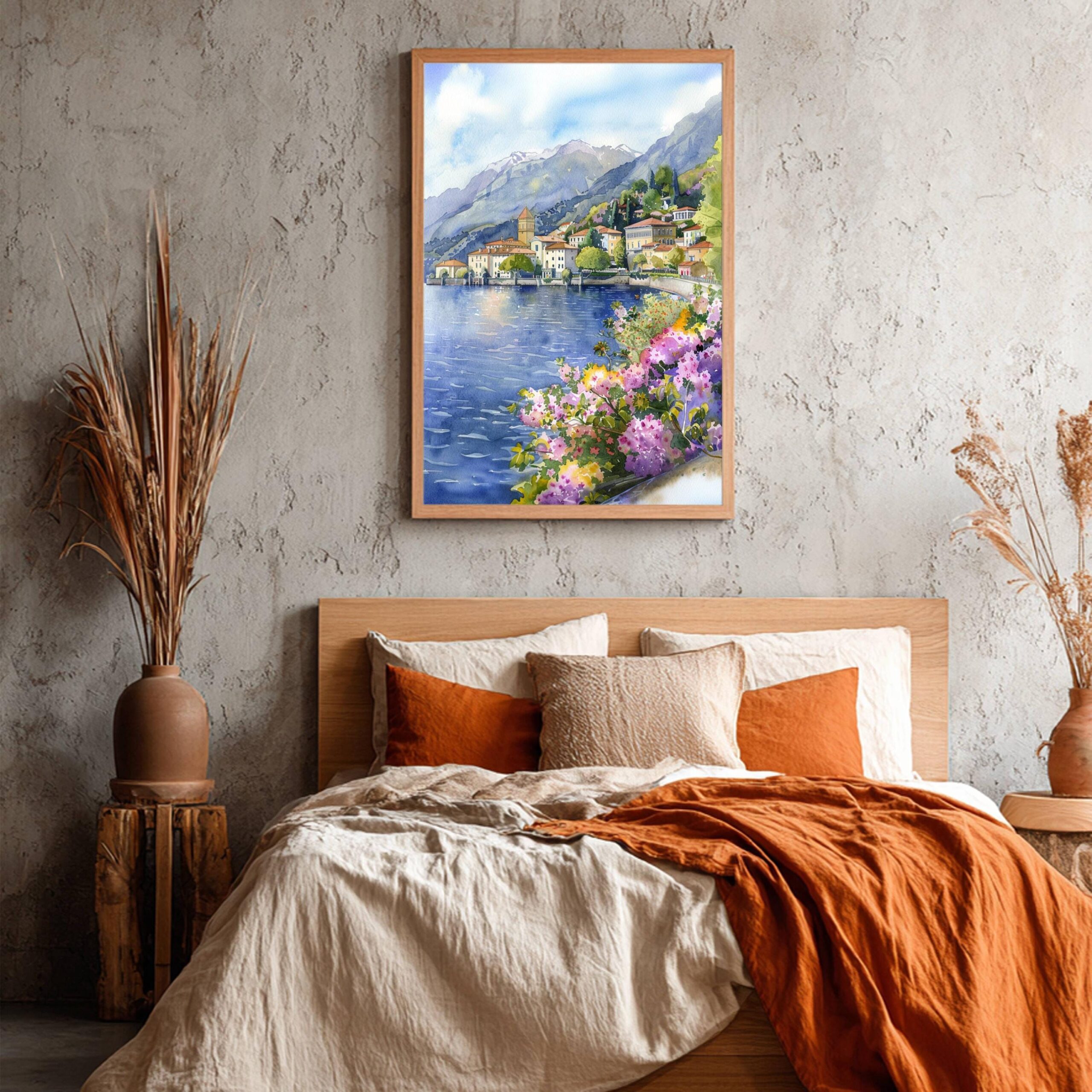Lake Maggiore Italy Europe Watercolor Print: Travel Art Poster - Image 4