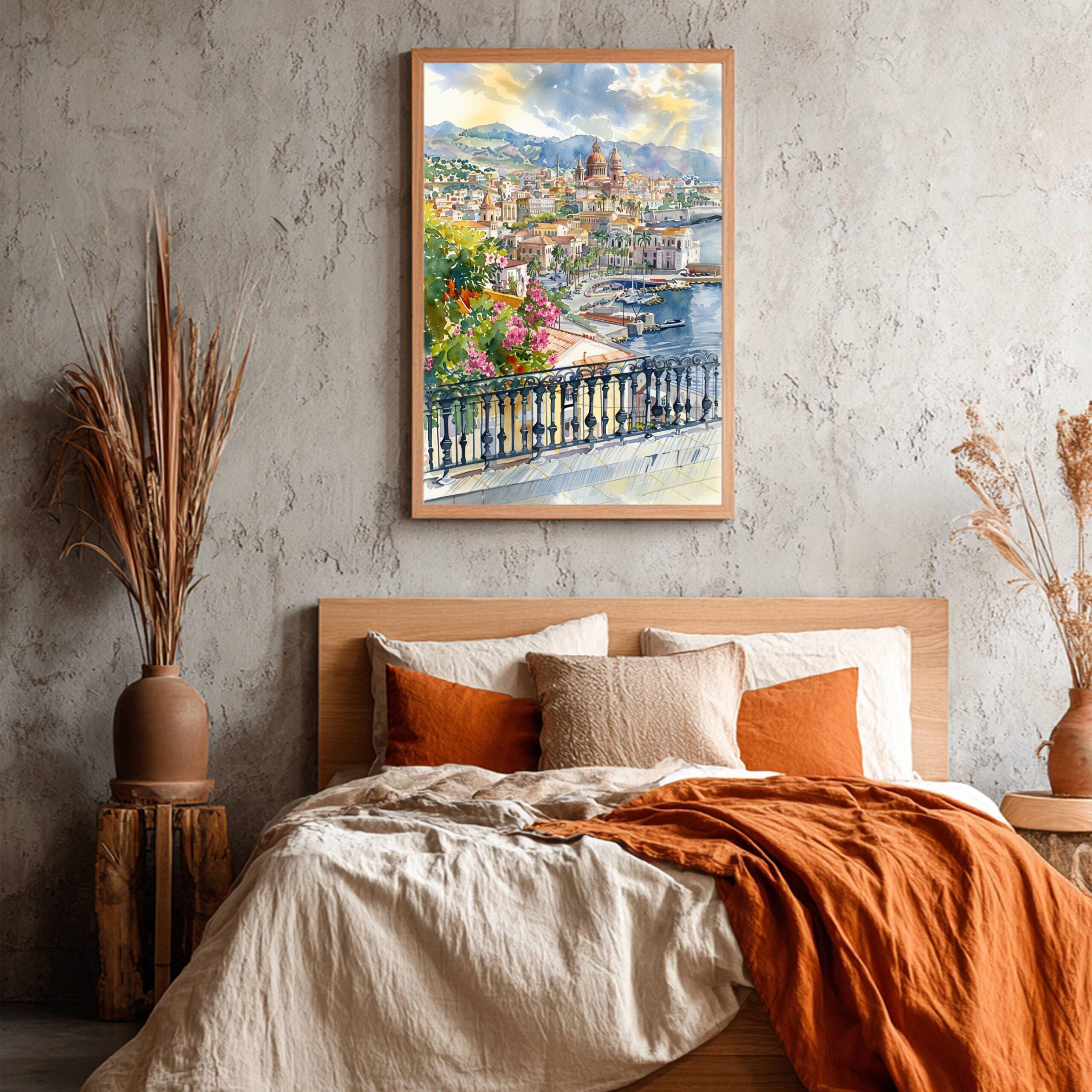 Messina Sicily Italy Europe Watercolor Print: Travel Art Poster - Image 4