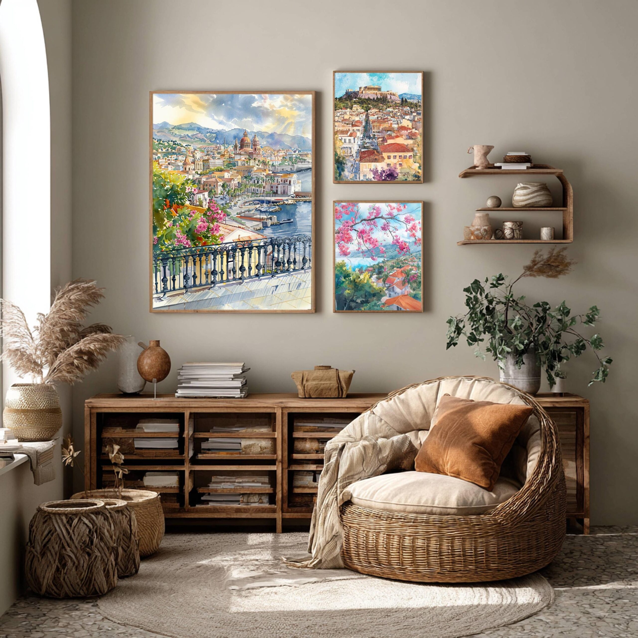 Messina Sicily Italy Europe Watercolor Print: Travel Art Poster - Image 2