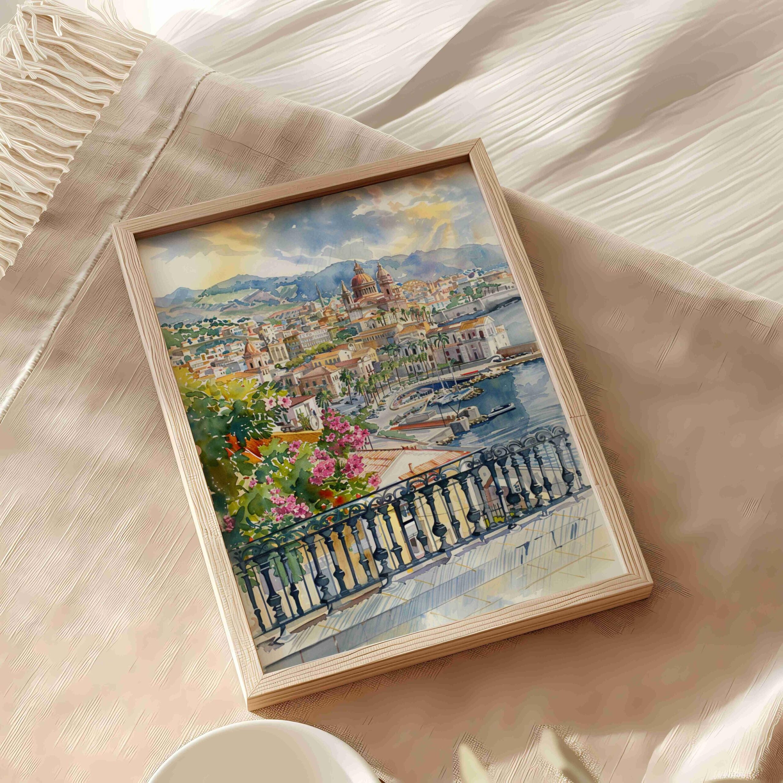 Messina Sicily Italy Europe Watercolor Print: Travel Art Poster - Image 5