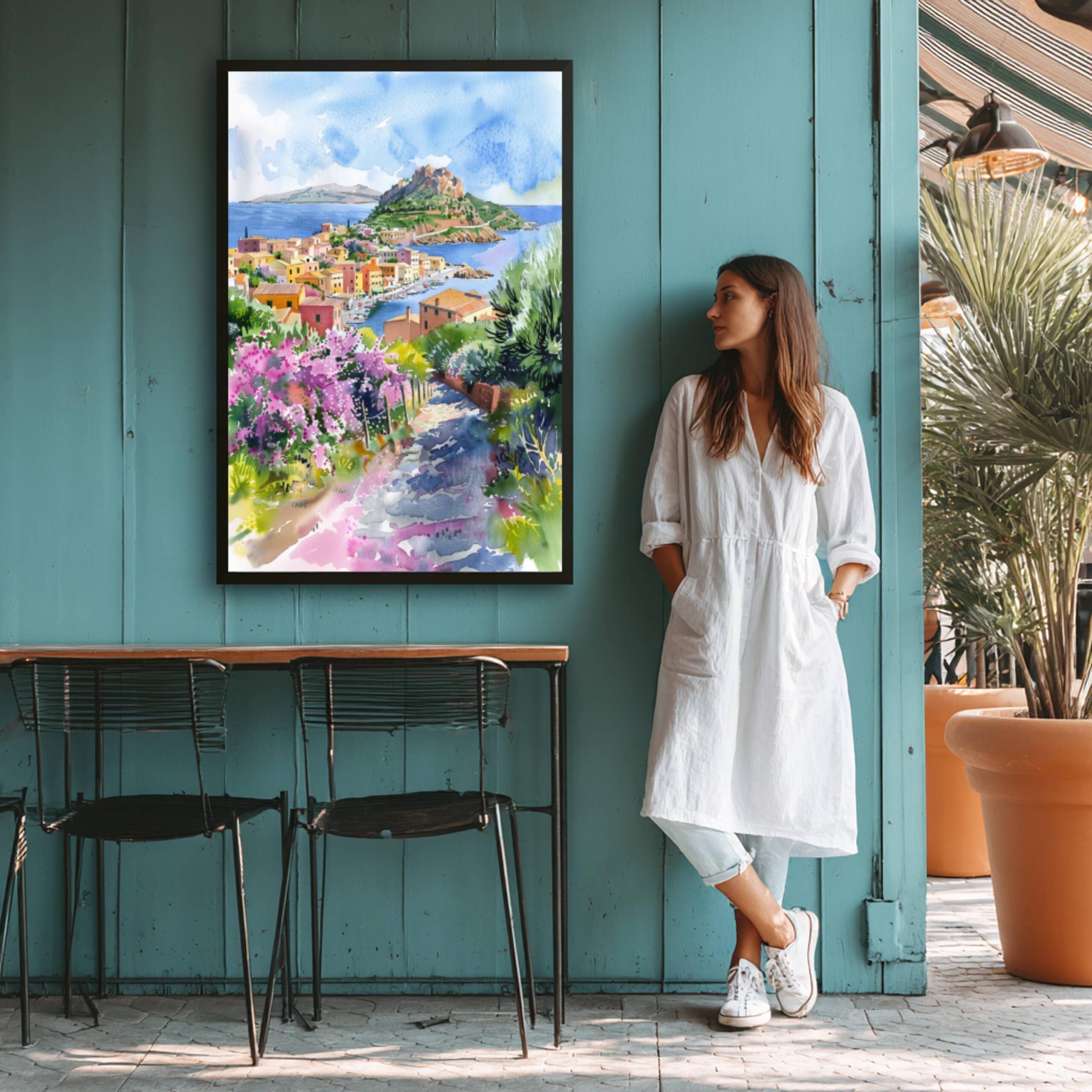 Sardinia Italy Europe Watercolor Print: Travel Art Poster - Image 8