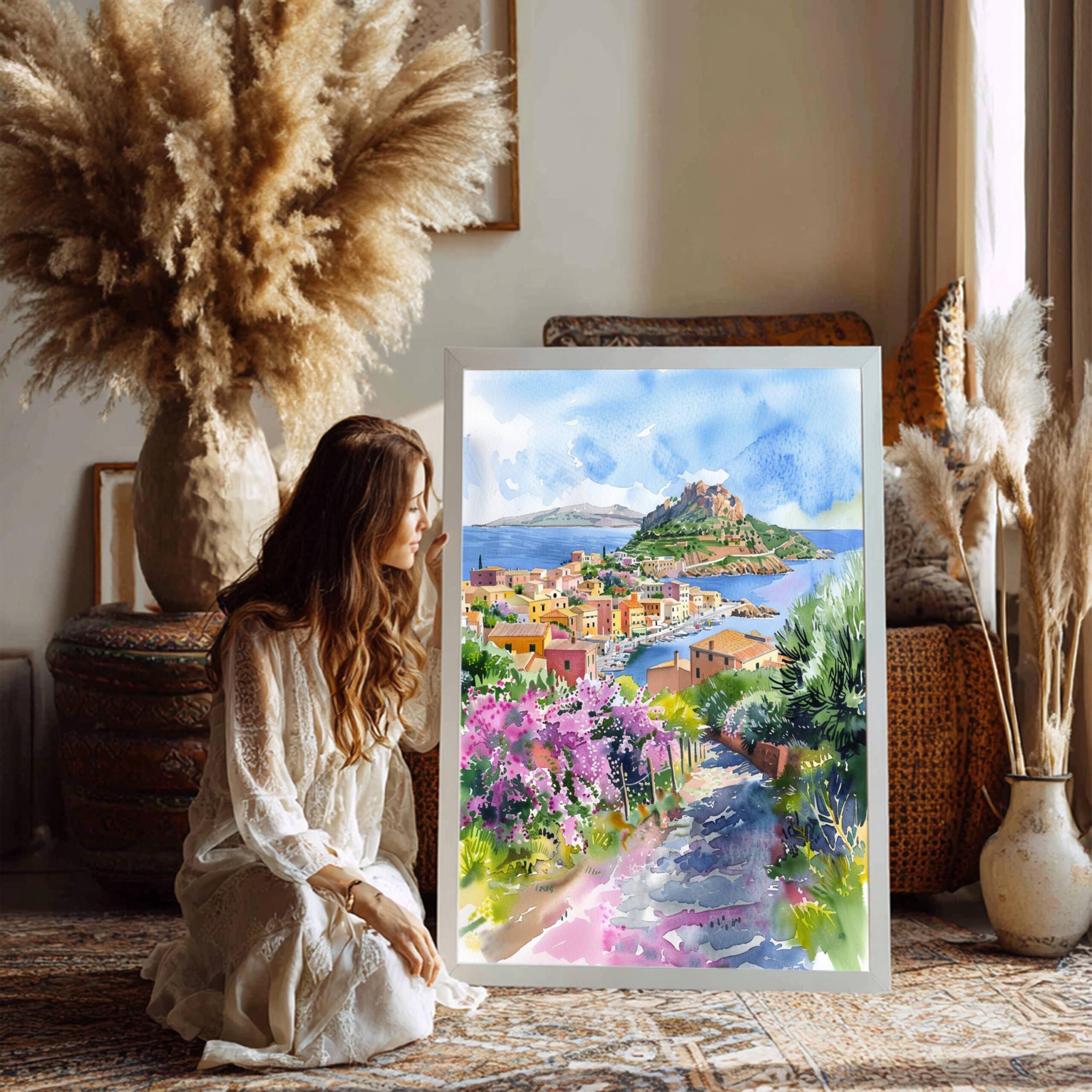 Sardinia Italy Europe Watercolor Print: Travel Art Poster - Image 6