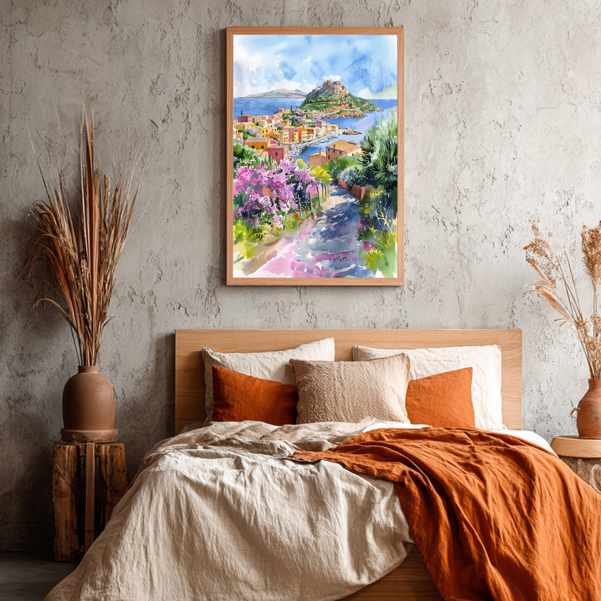 Sardinia Italy Europe Watercolor Print: Travel Art Poster - Image 3