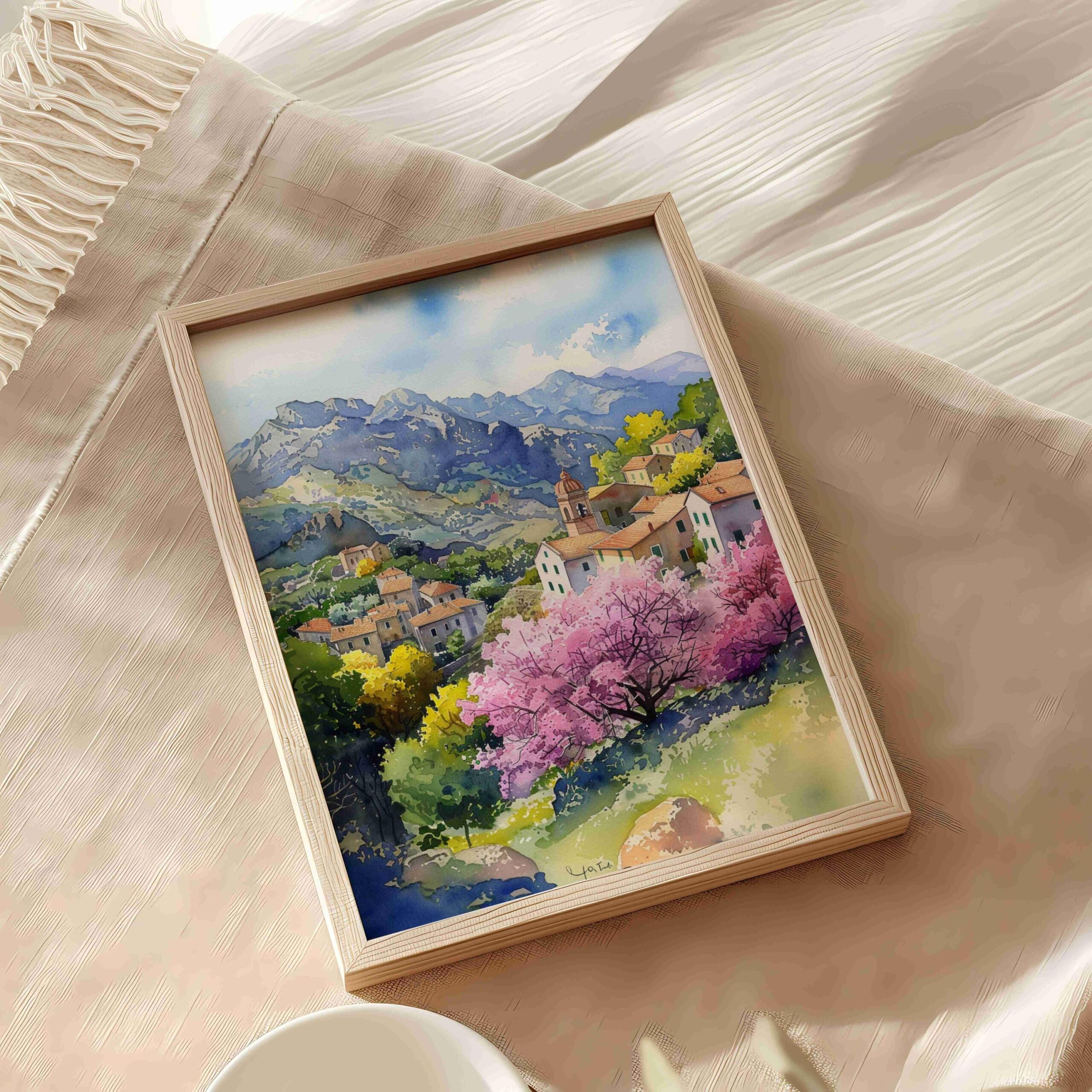Corsica France Watercolor Print: France Travel Art Poster - Image 5