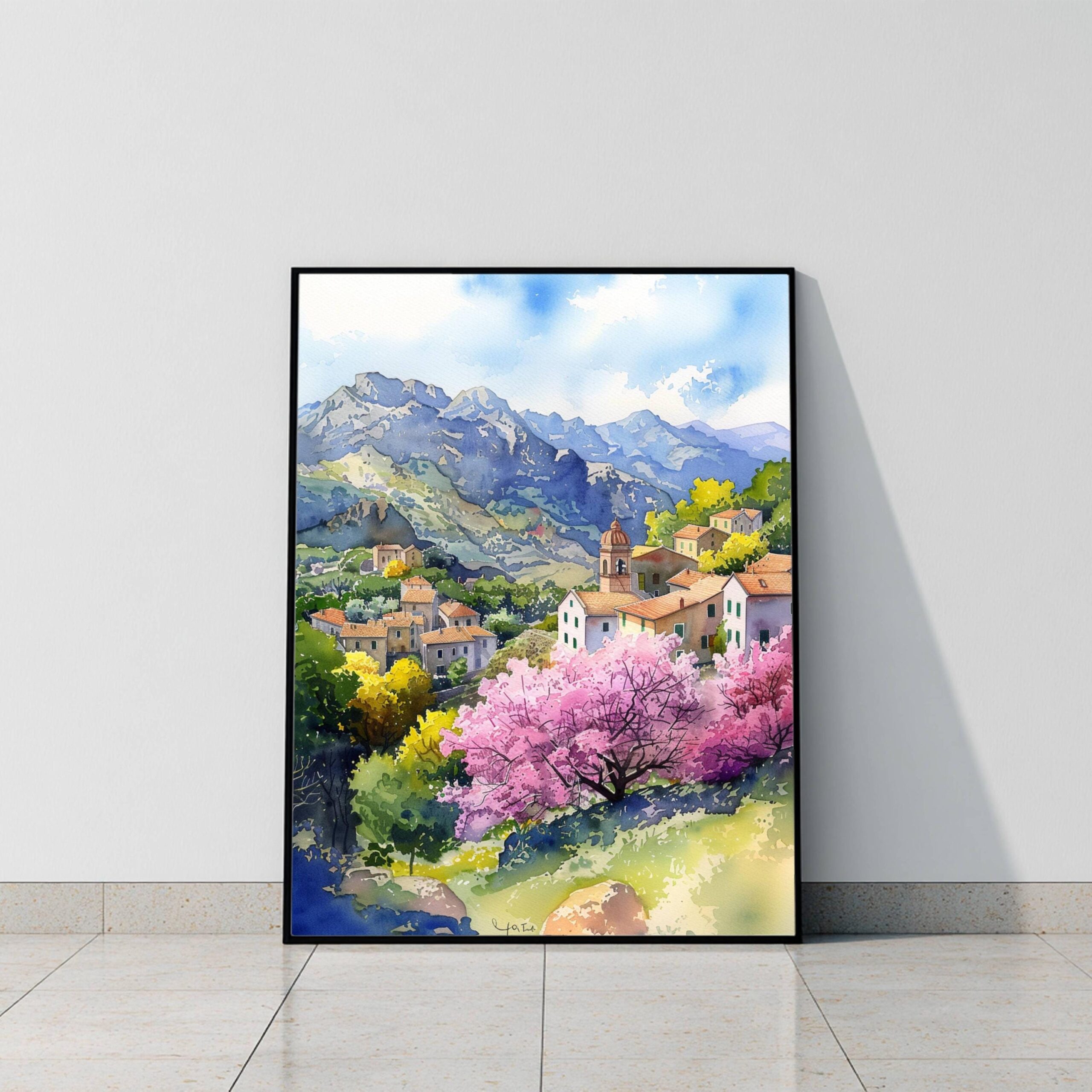 Corsica France Watercolor Print: France Travel Art Poster - Image 9