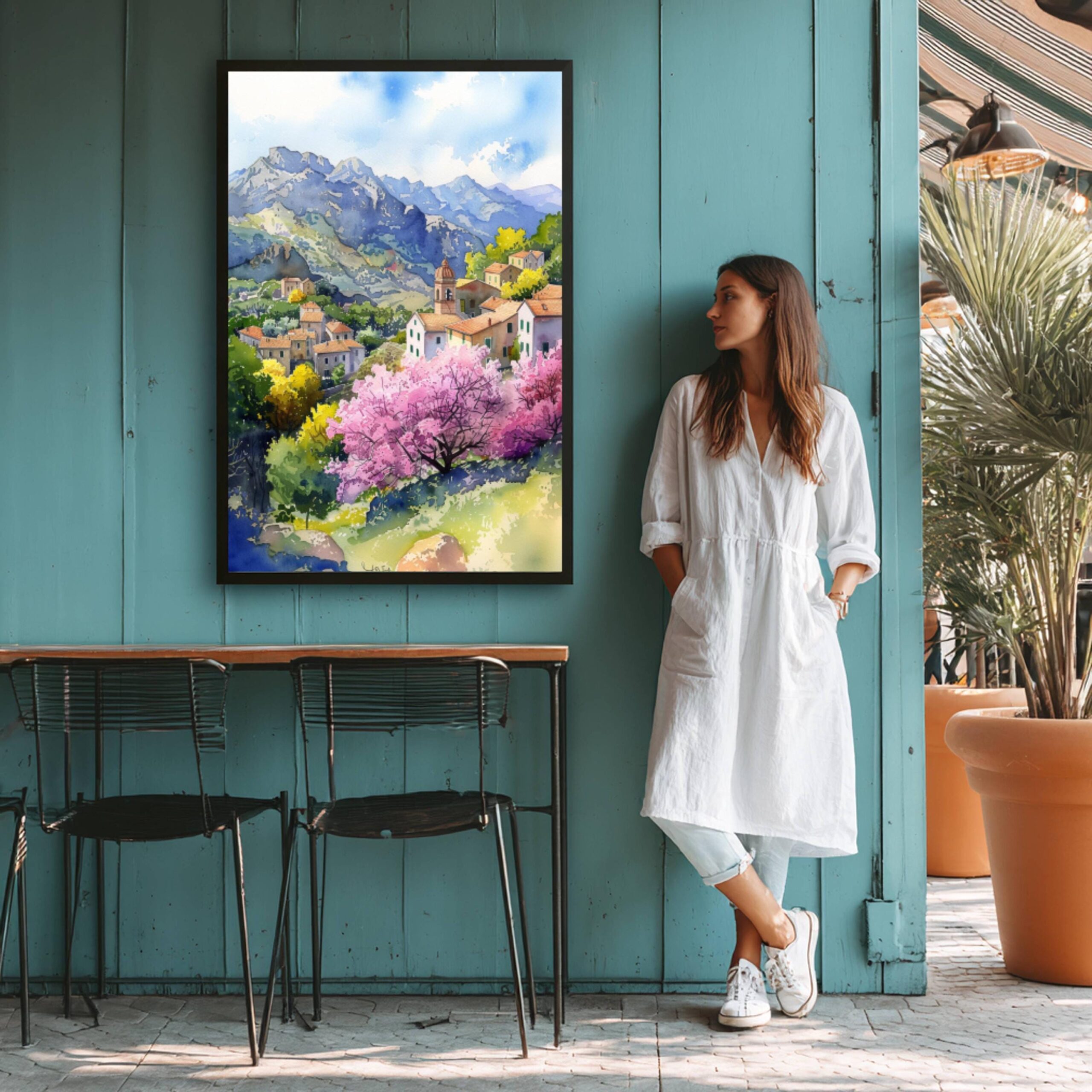 Corsica France Watercolor Print: France Travel Art Poster - Image 8