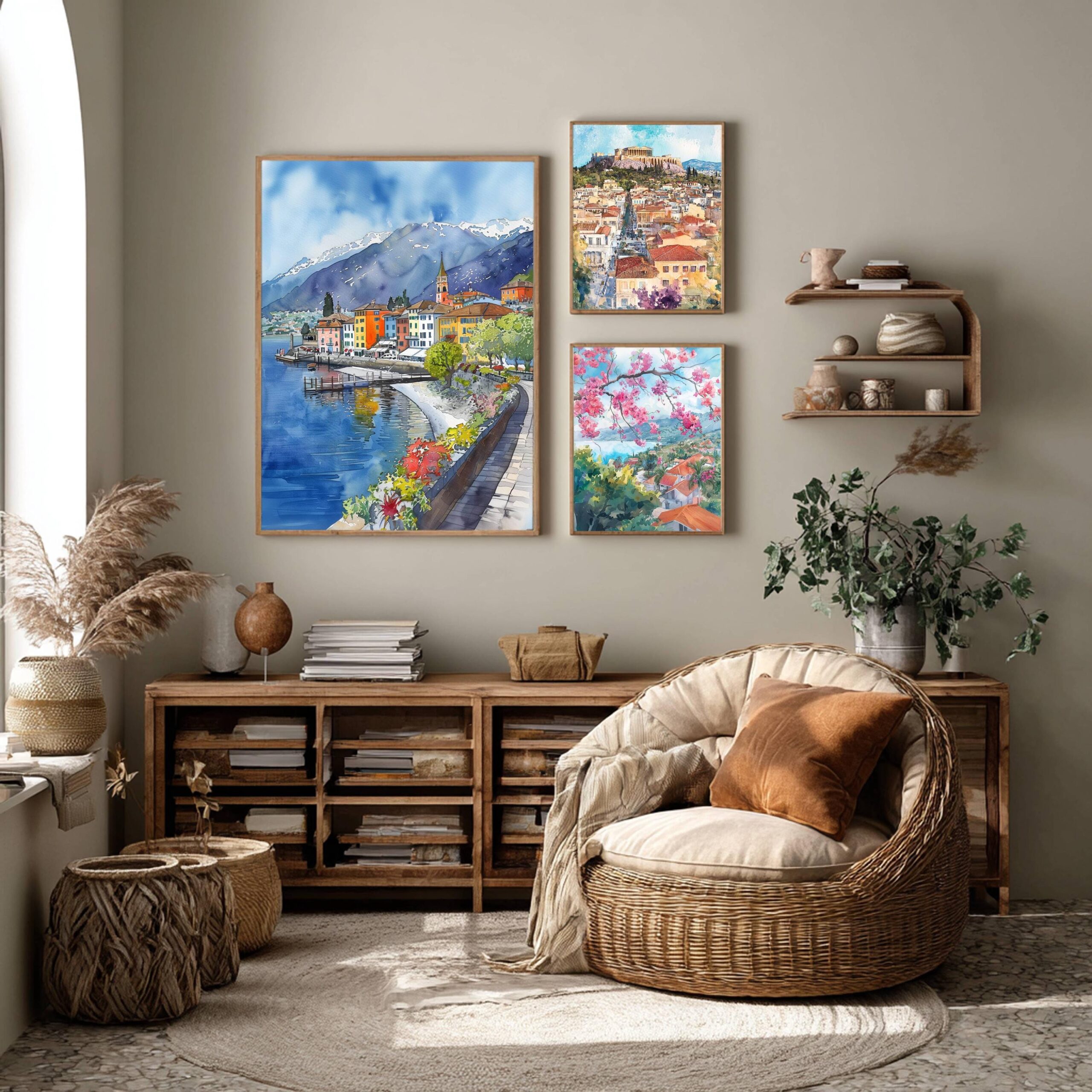 Ascona Switzerland Europe Watercolor Print: Vacation Travel Art Poster - Image 2