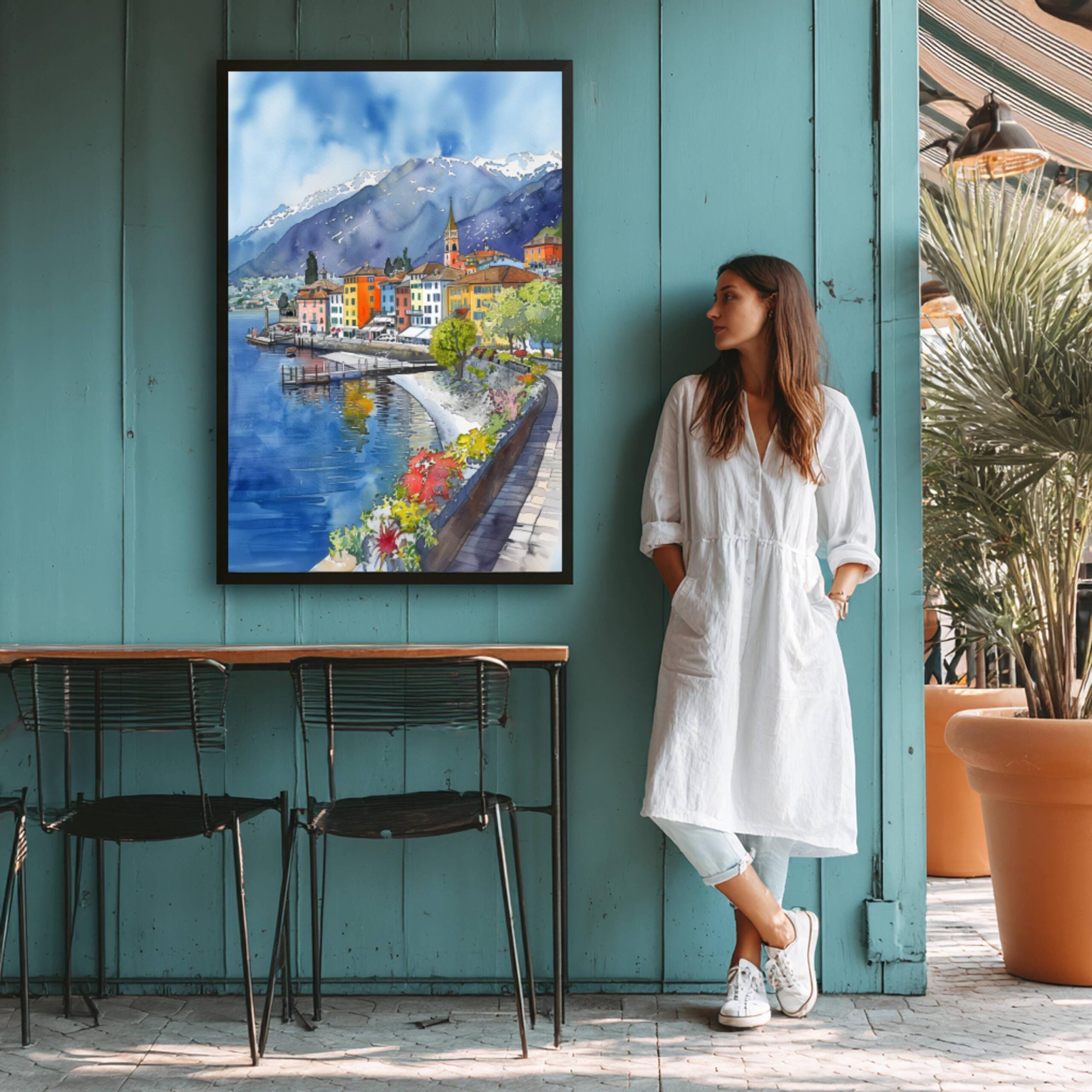 Ascona Switzerland Europe Watercolor Print: Vacation Travel Art Poster - Image 8