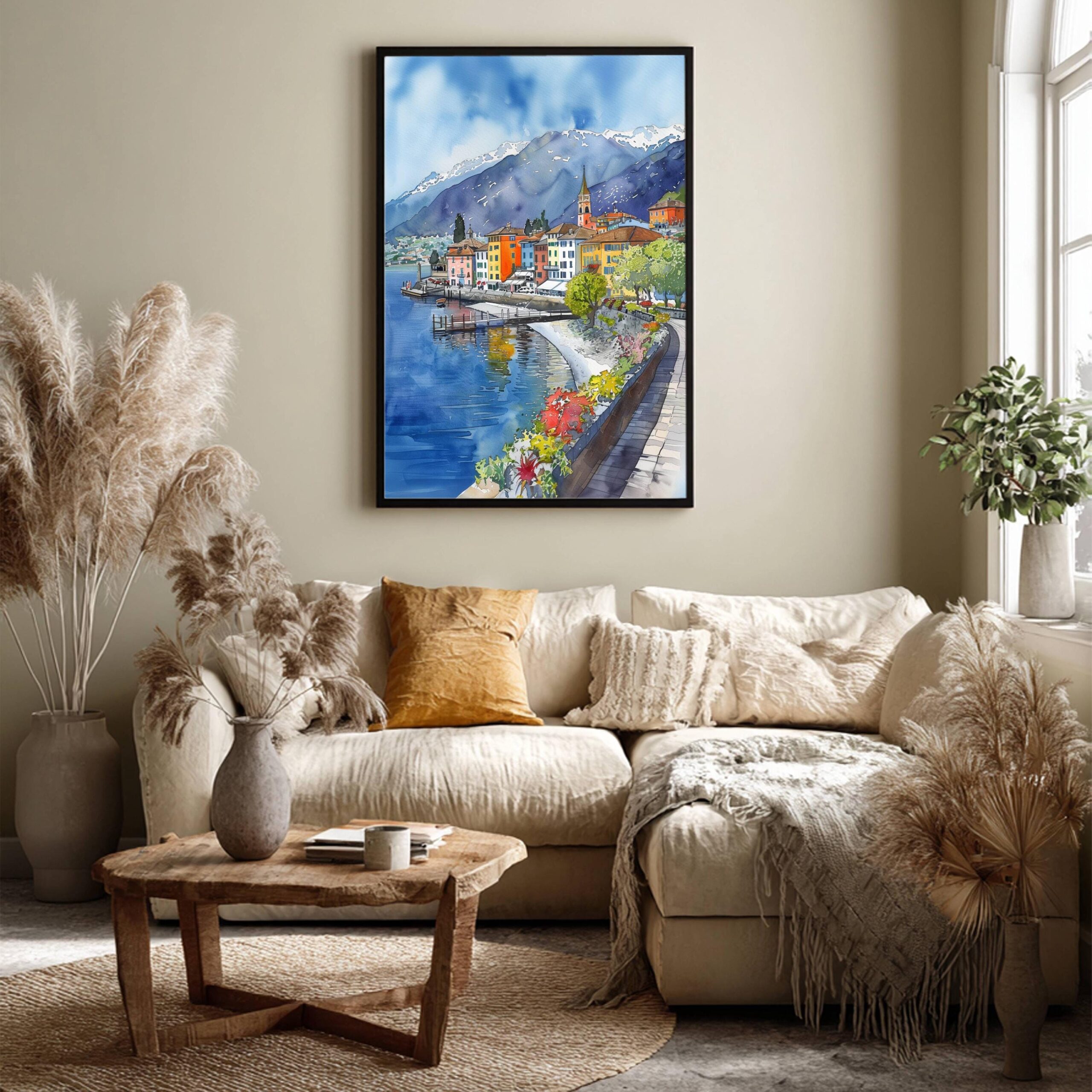 Ascona Switzerland Europe Watercolor Print: Vacation Travel Art Poster - Image 3