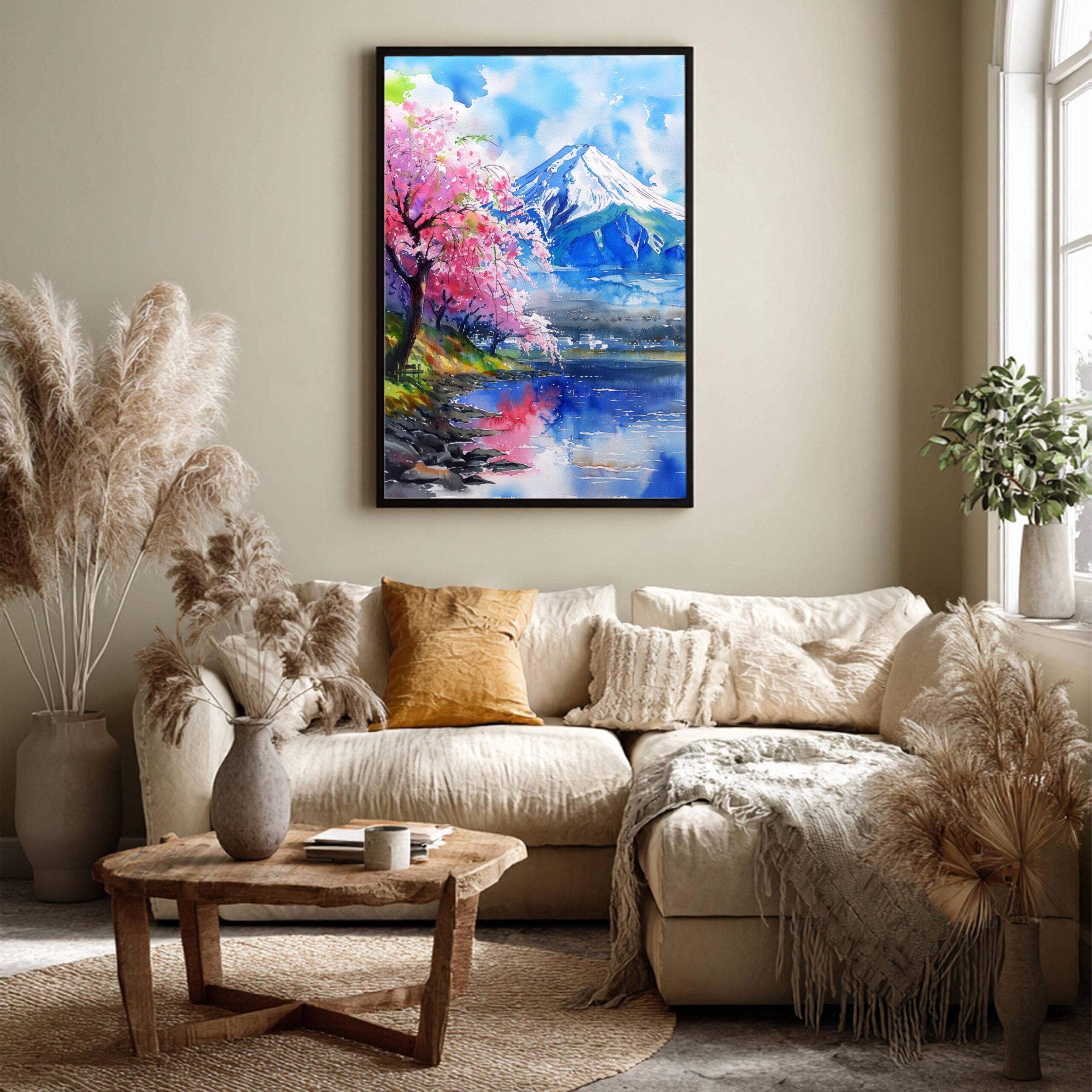 Mount Fuji Honshu Island Japan Asia Watercolor Print: Travel Art Poster - Image 3