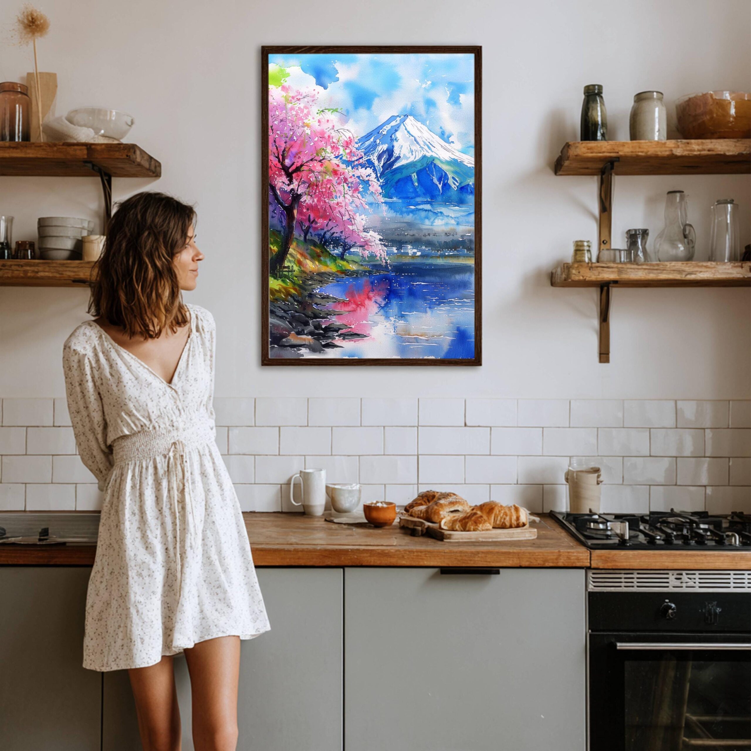 Mount Fuji Honshu Island Japan Asia Watercolor Print: Travel Art Poster - Image 7