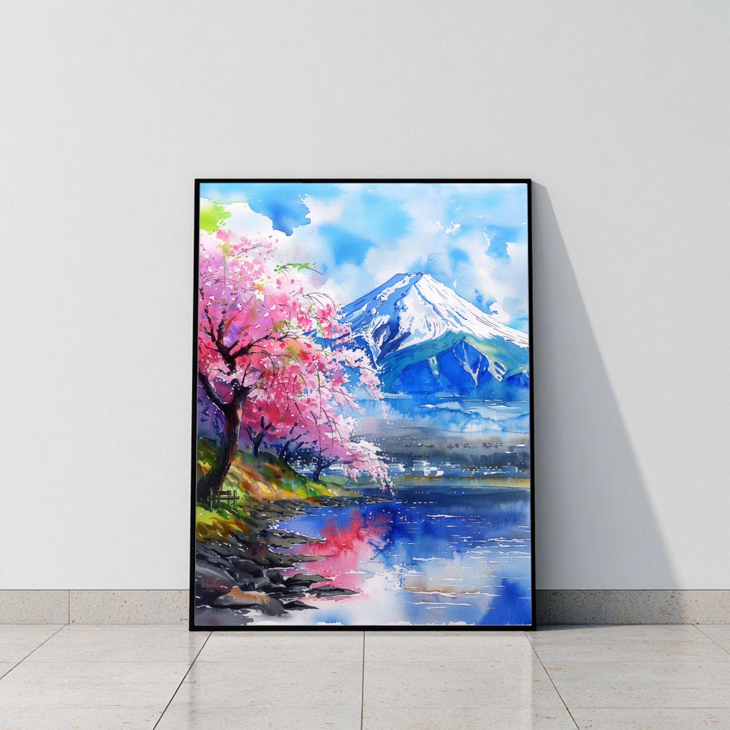 Mount Fuji Honshu Island Japan Asia Watercolor Print: Travel Art Poster - Image 9
