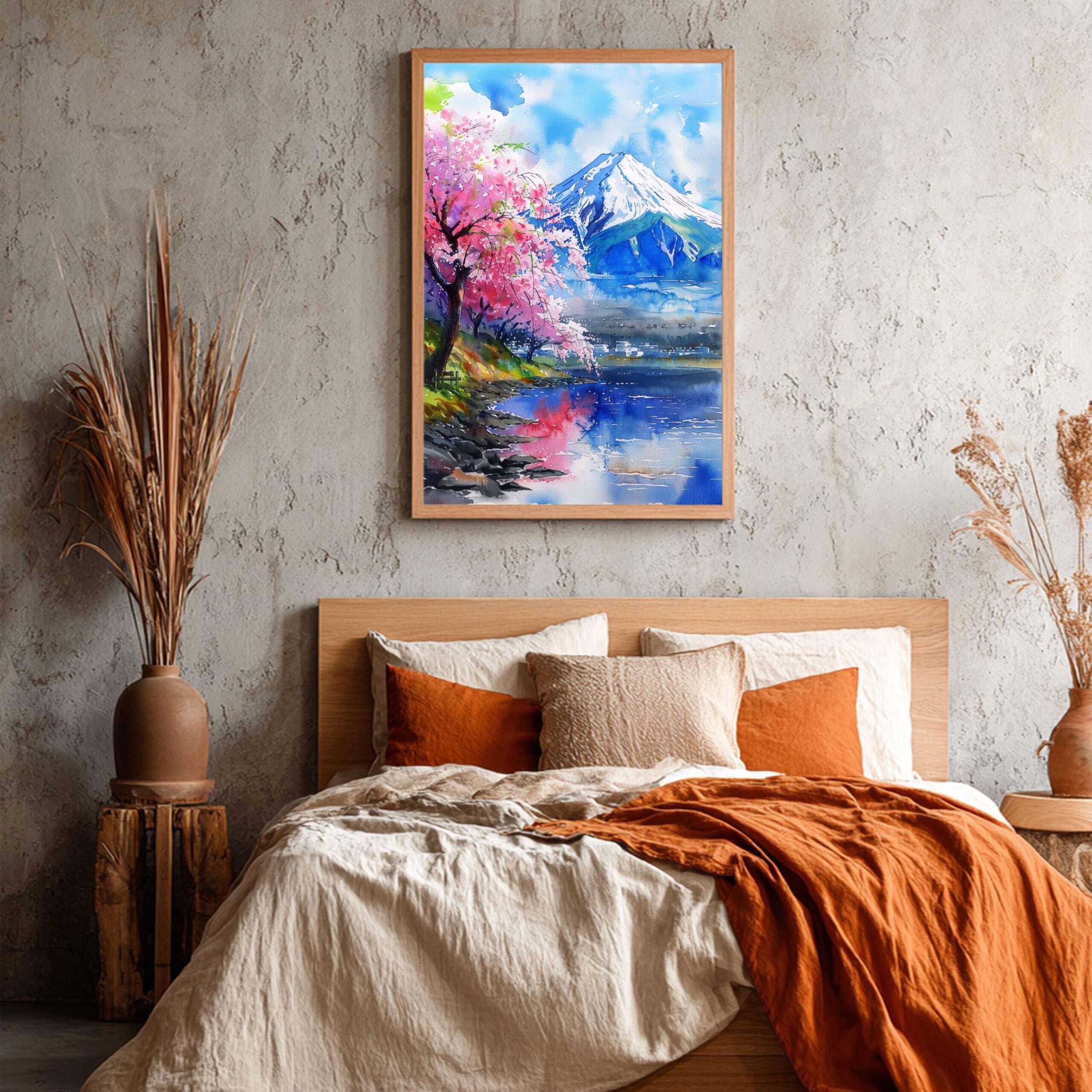 Mount Fuji Honshu Island Japan Asia Watercolor Print: Travel Art Poster - Image 4