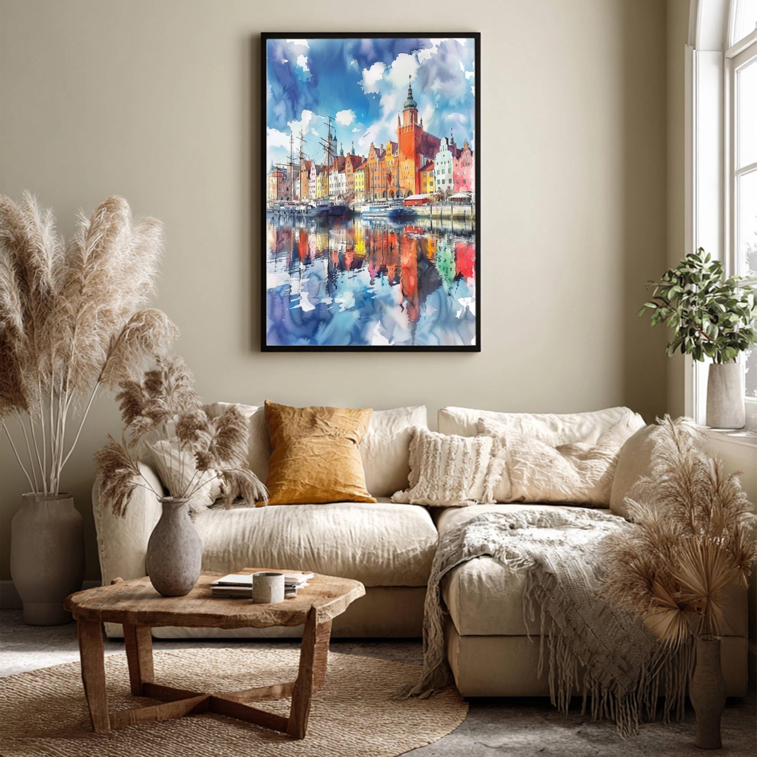 Gdansk Poland Europe Watercolor Print: Vacation Travel Art Poster - Image 3