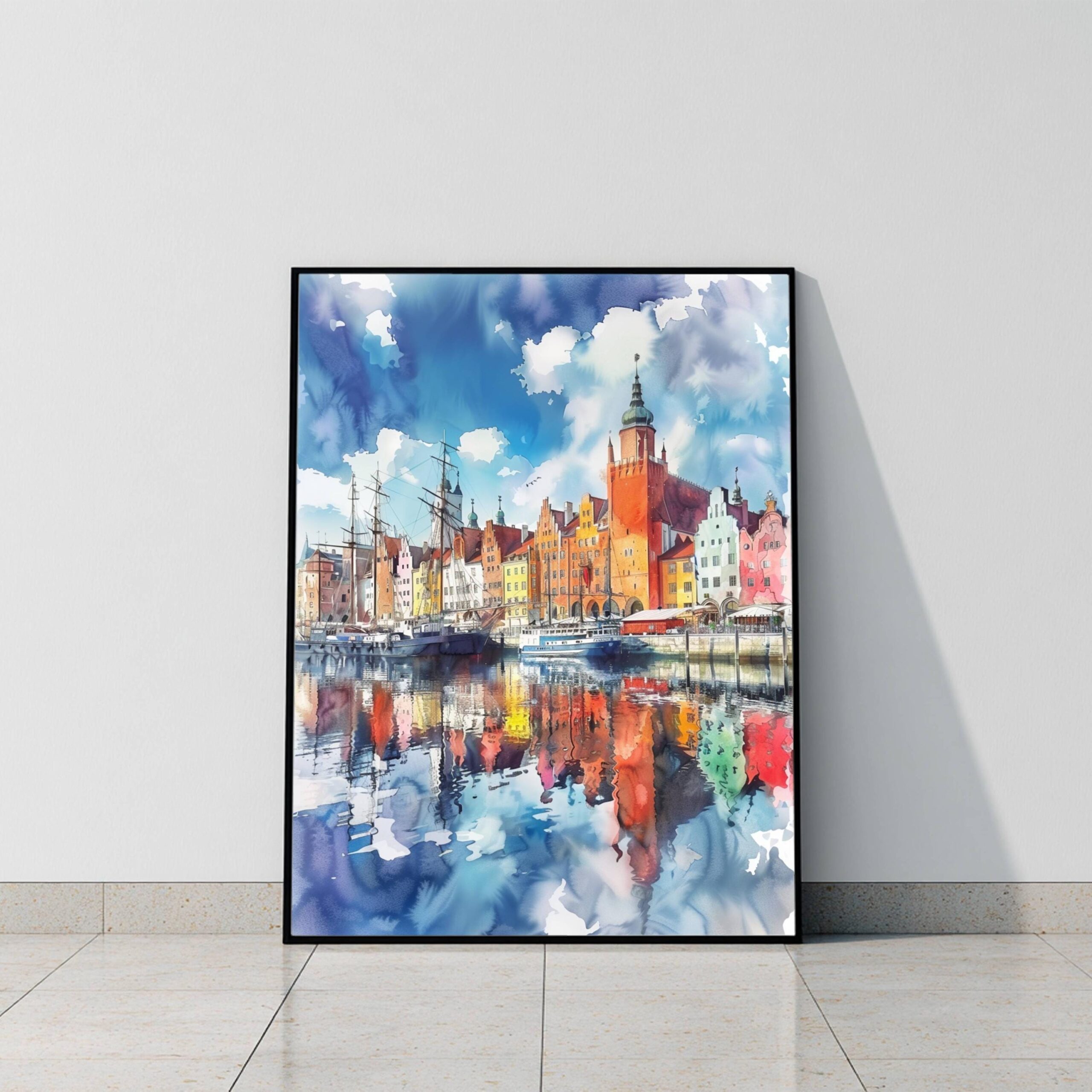 Gdansk Poland Europe Watercolor Print: Vacation Travel Art Poster - Image 9