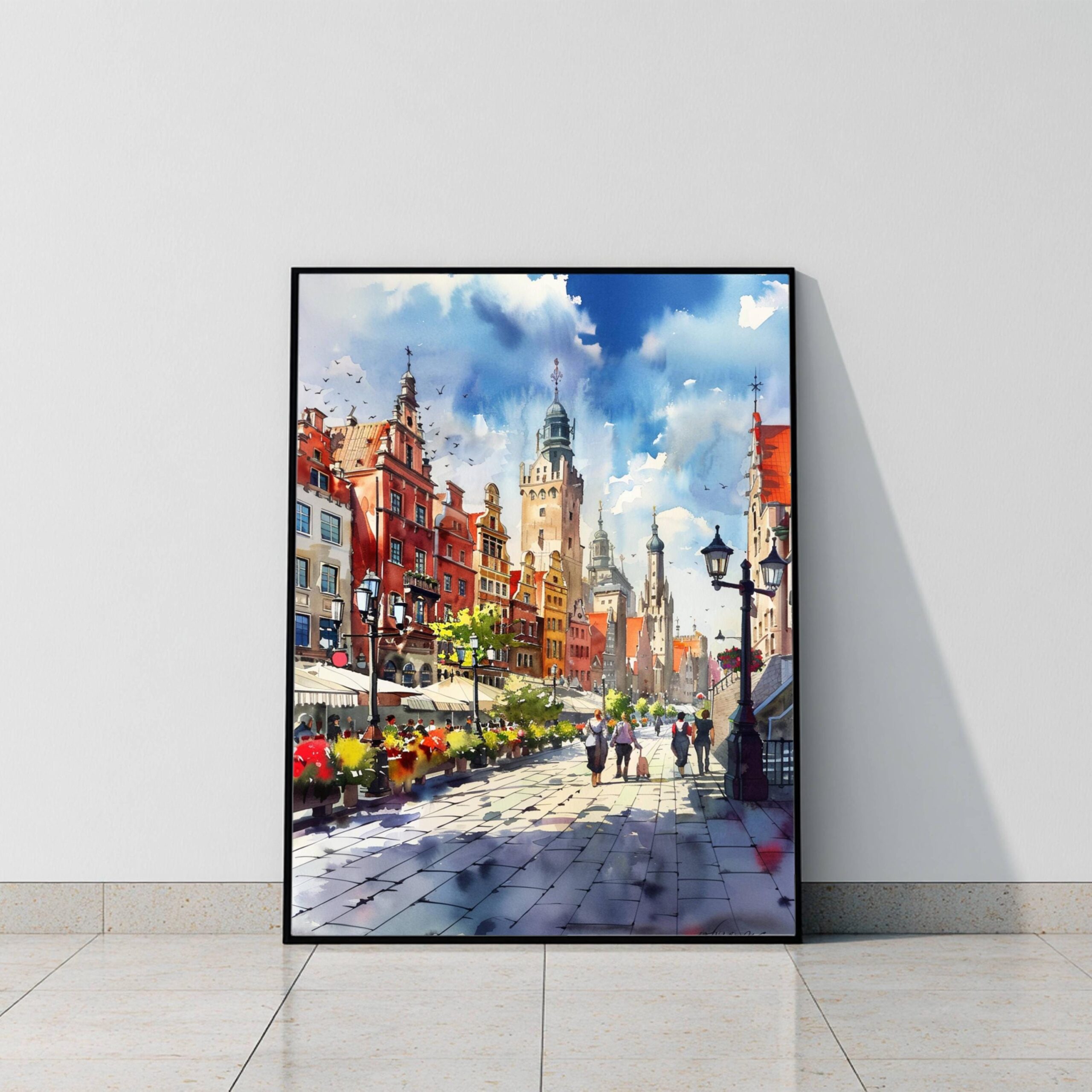 Gdansk Poland Europe Watercolor Print: Vacation Travel Art Poster - Image 9