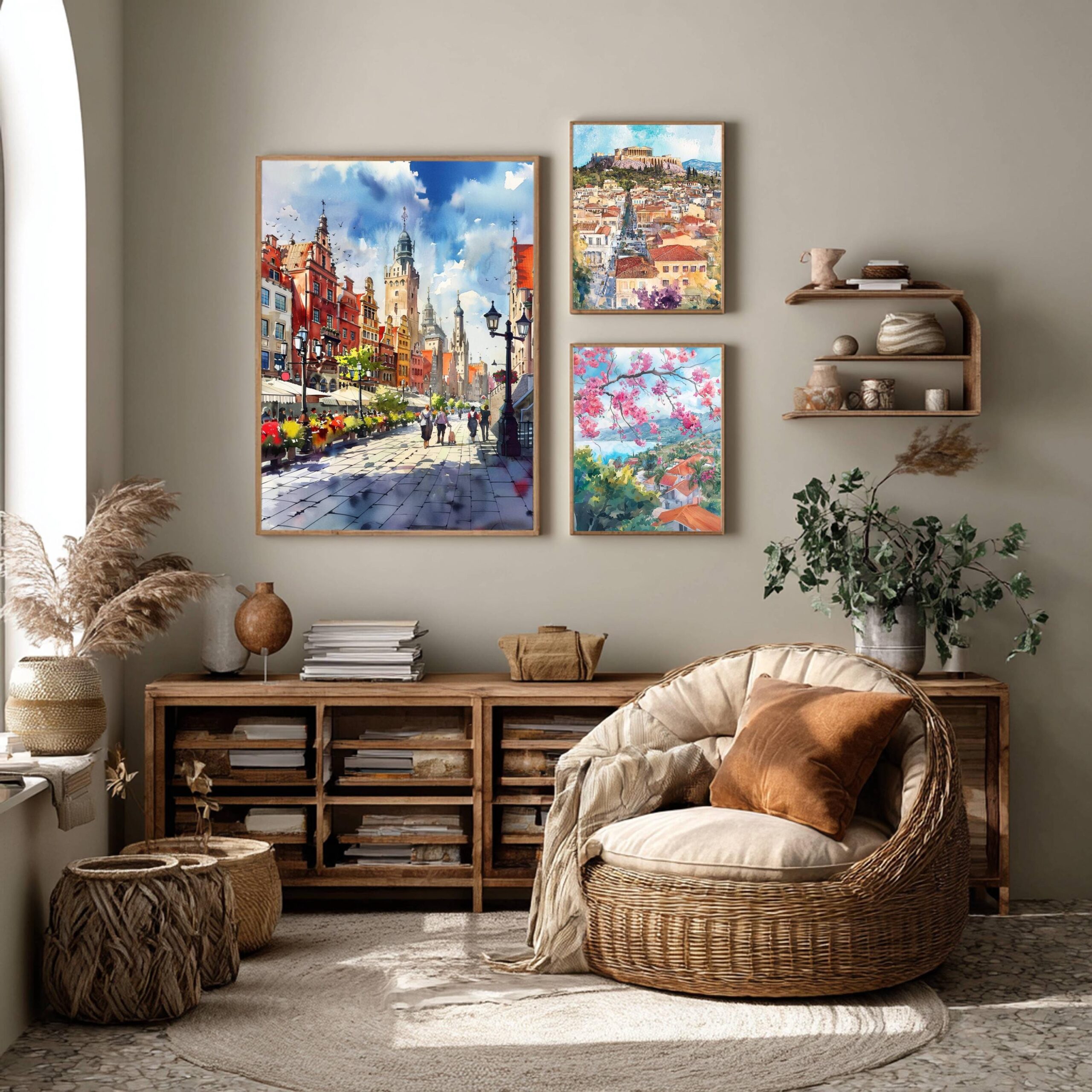 Gdansk Poland Europe Watercolor Print: Vacation Travel Art Poster - Image 2