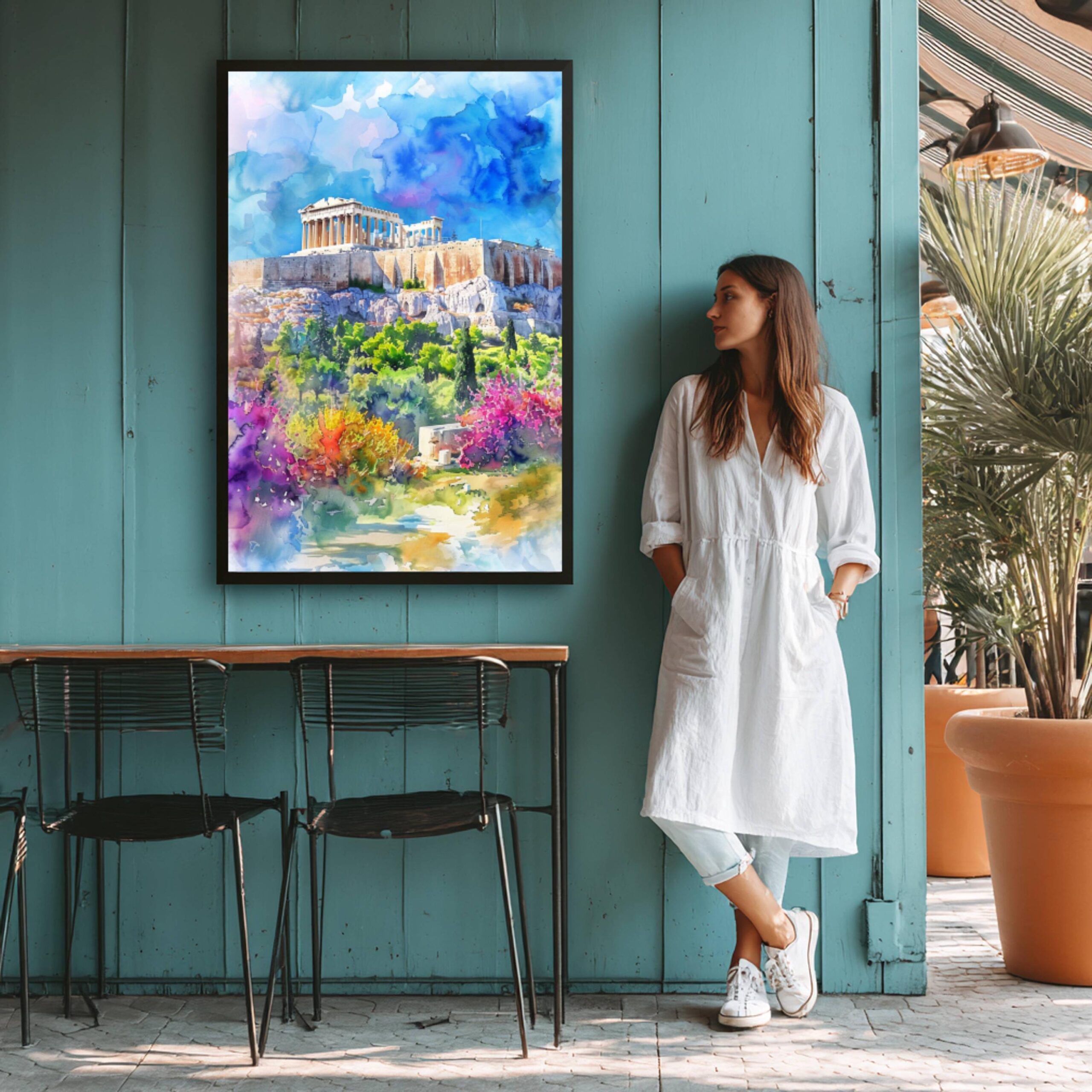 Acropolis Athens Greece Europe Watercolor Print: Greek Travel Art Poster - Image 6