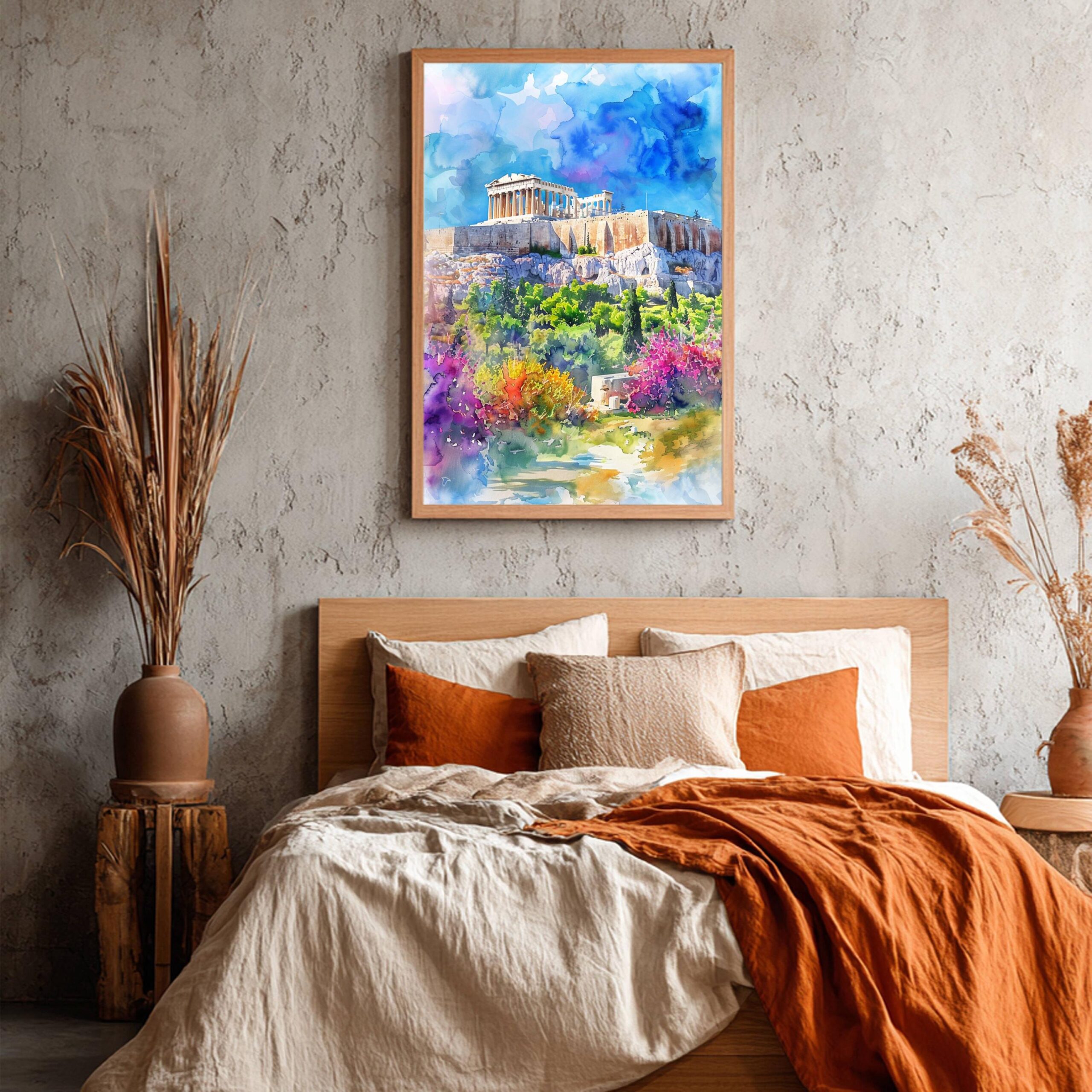 Acropolis Athens Greece Europe Watercolor Print: Greek Travel Art Poster - Image 4