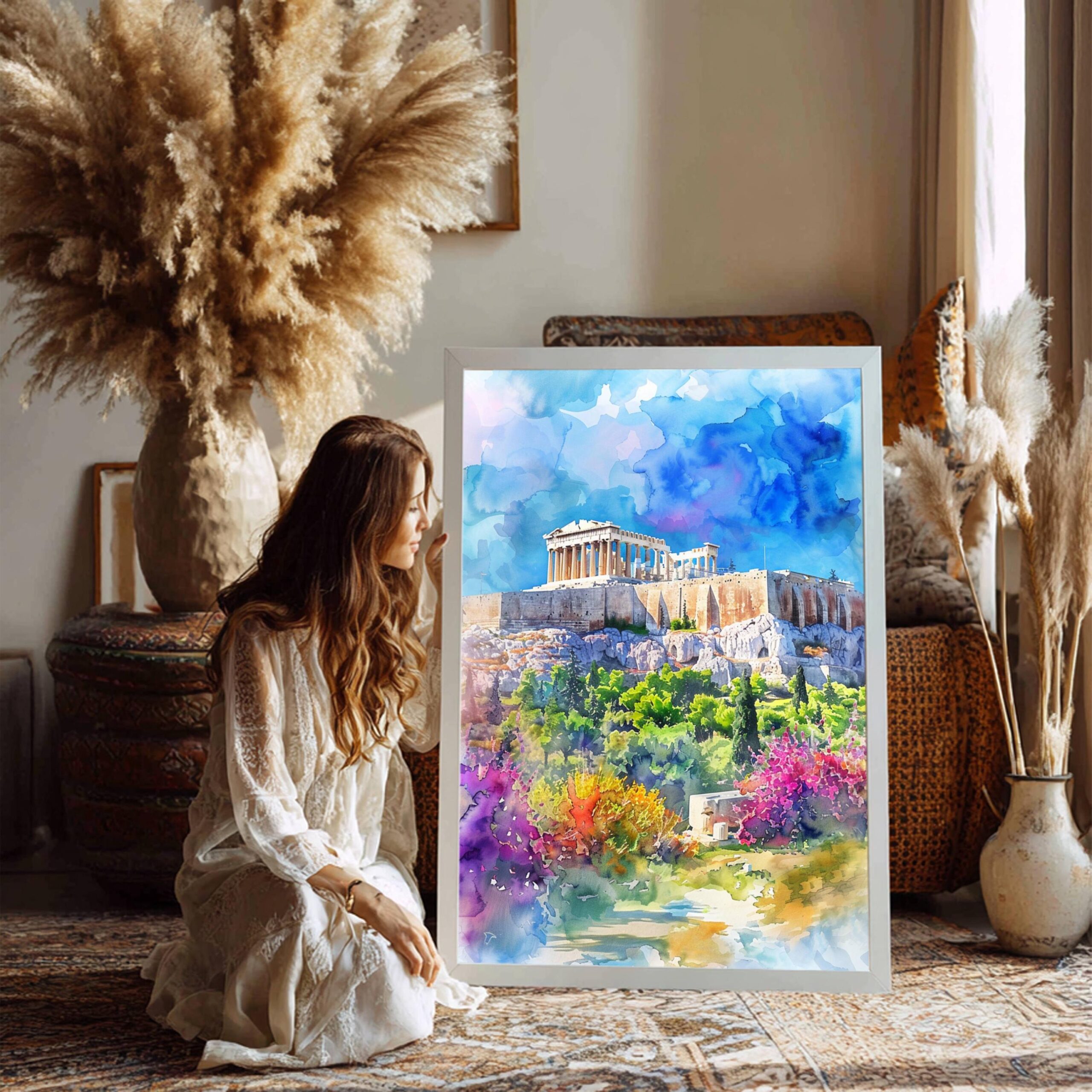 Acropolis Athens Greece Europe Watercolor Print: Greek Travel Art Poster - Image 8