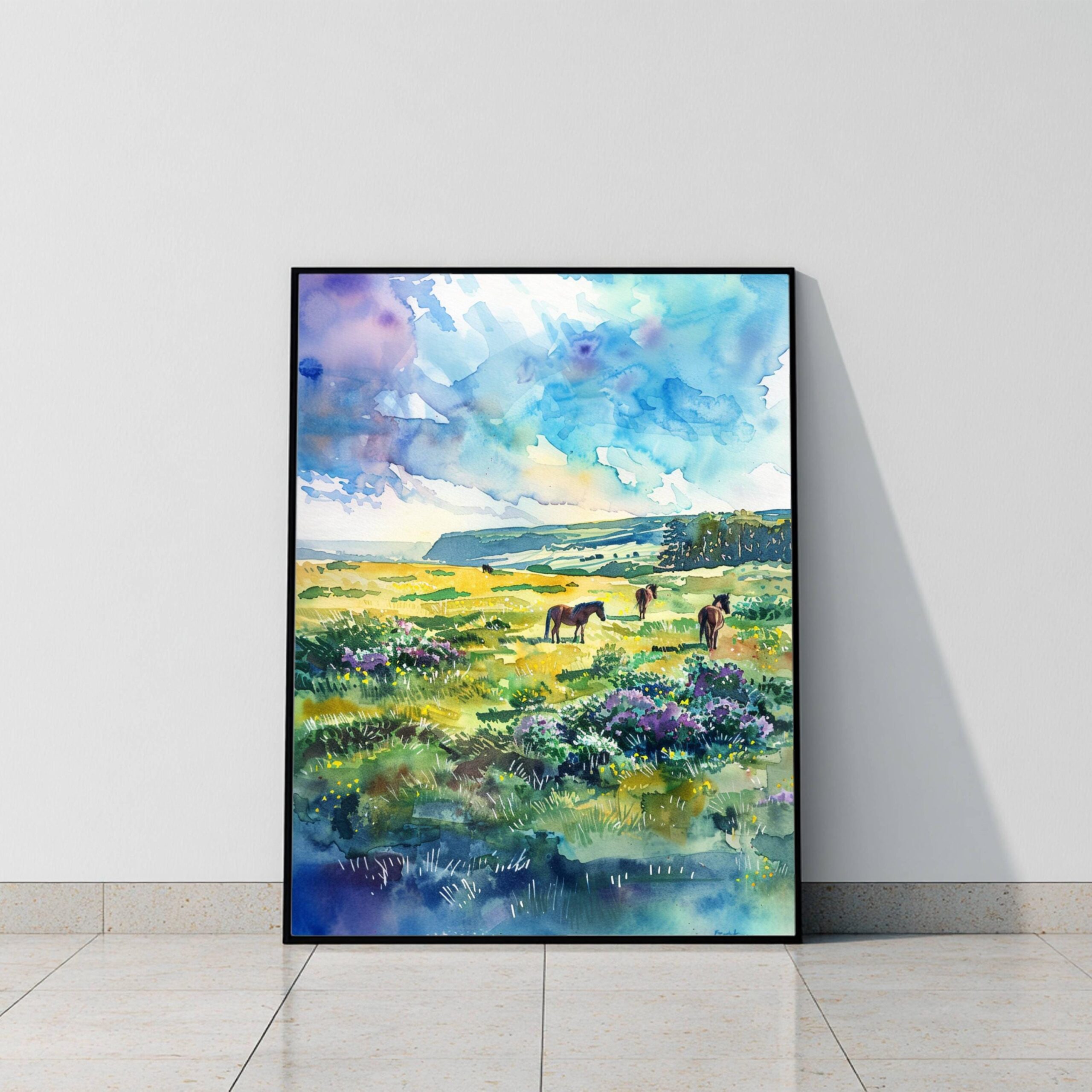 Exmoor National Park England Watercolor: United Kingdom Travel Art Poster - Image 9