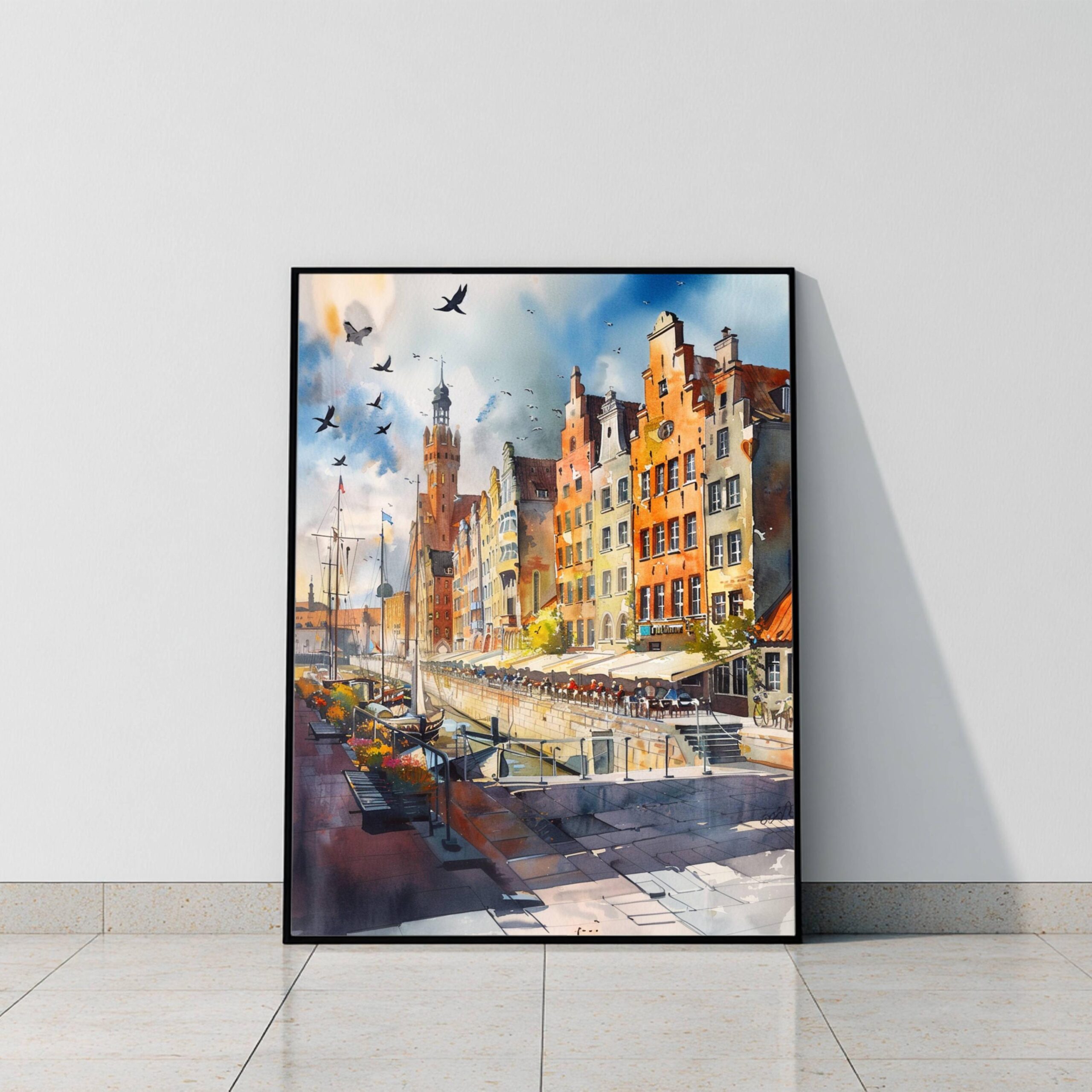 Gdansk Poland Europe Watercolor Print: Vacation Travel Art Poster - Image 9