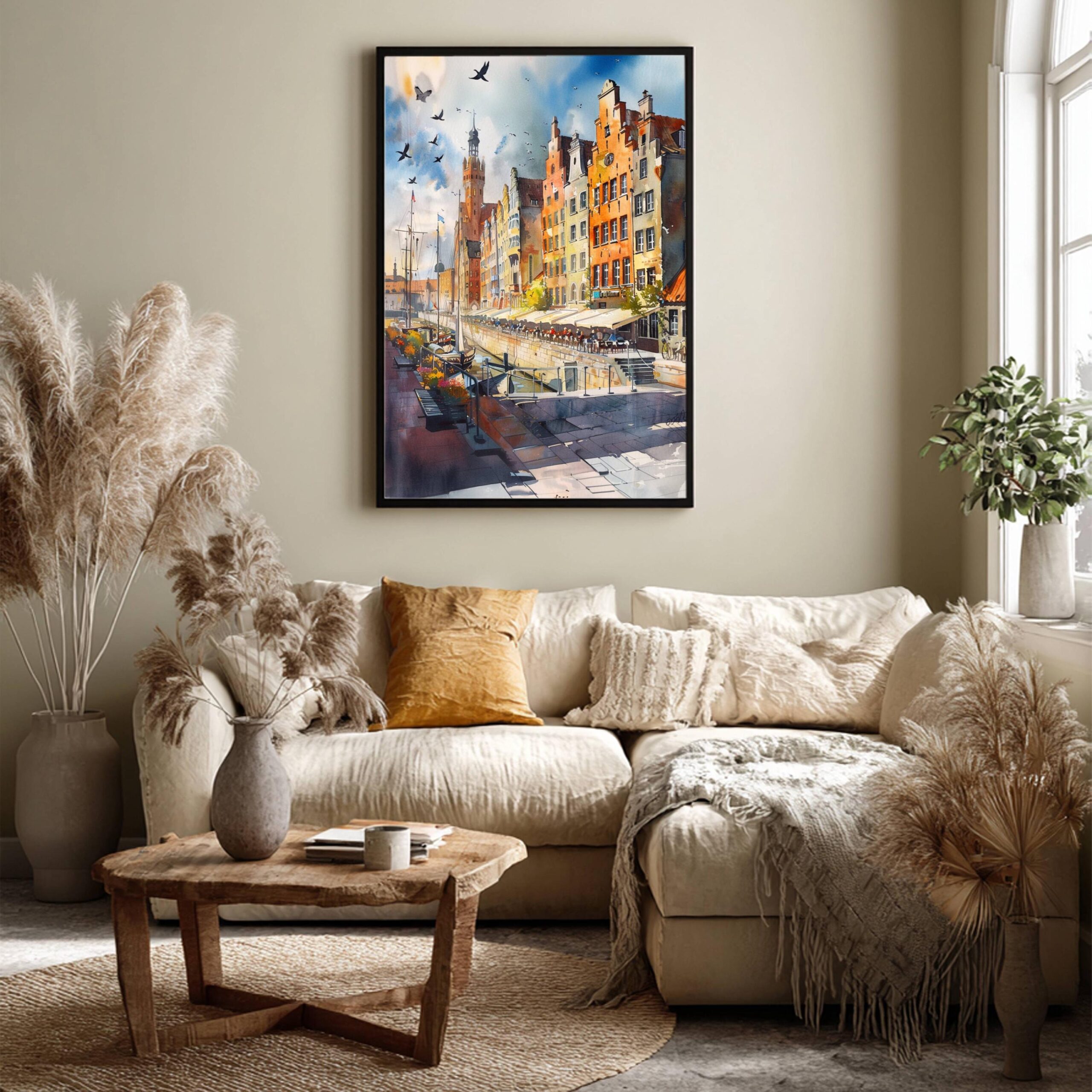 Gdansk Poland Europe Watercolor Print: Vacation Travel Art Poster - Image 3