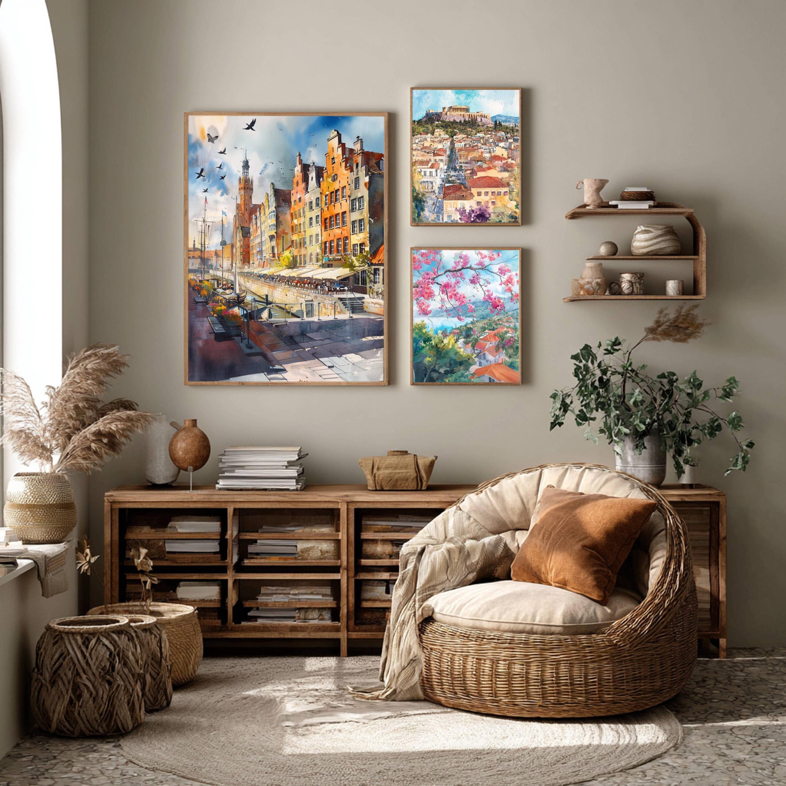 Gdansk Poland Europe Watercolor Print: Vacation Travel Art Poster - Image 2