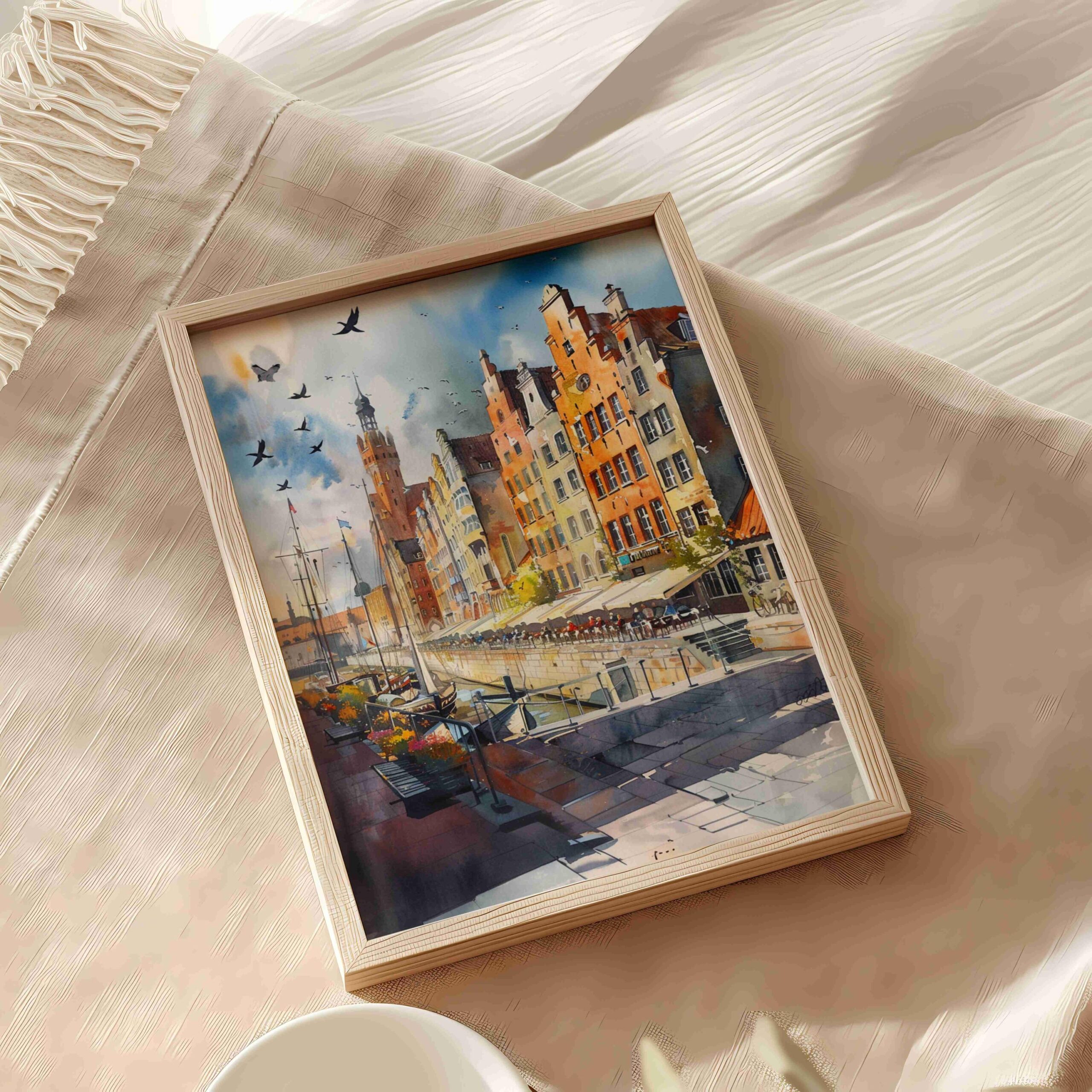 Gdansk Poland Europe Watercolor Print: Vacation Travel Art Poster - Image 5