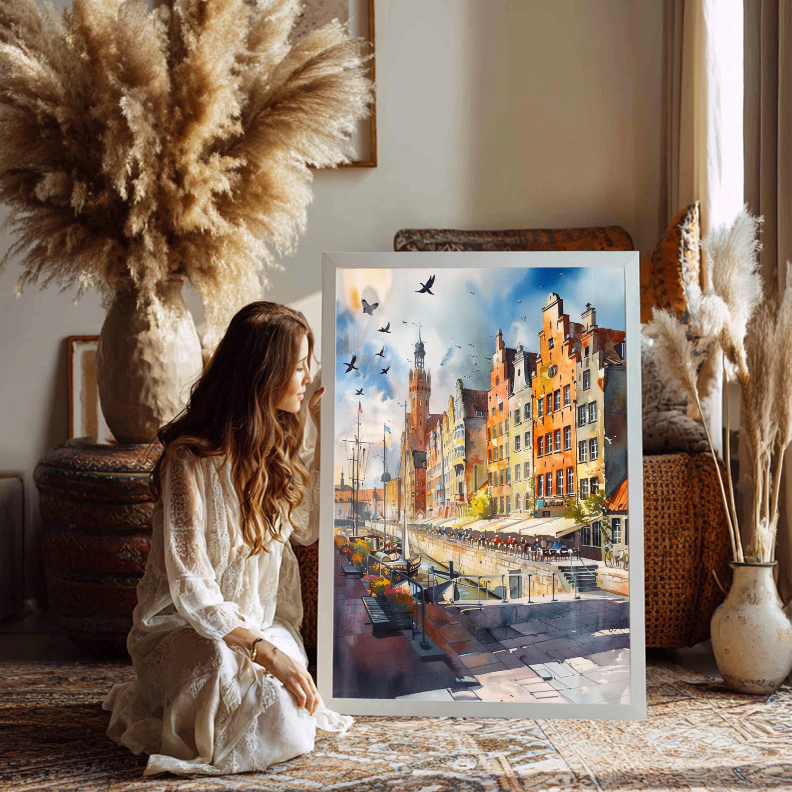 Gdansk Poland Europe Watercolor Print: Vacation Travel Art Poster - Image 8