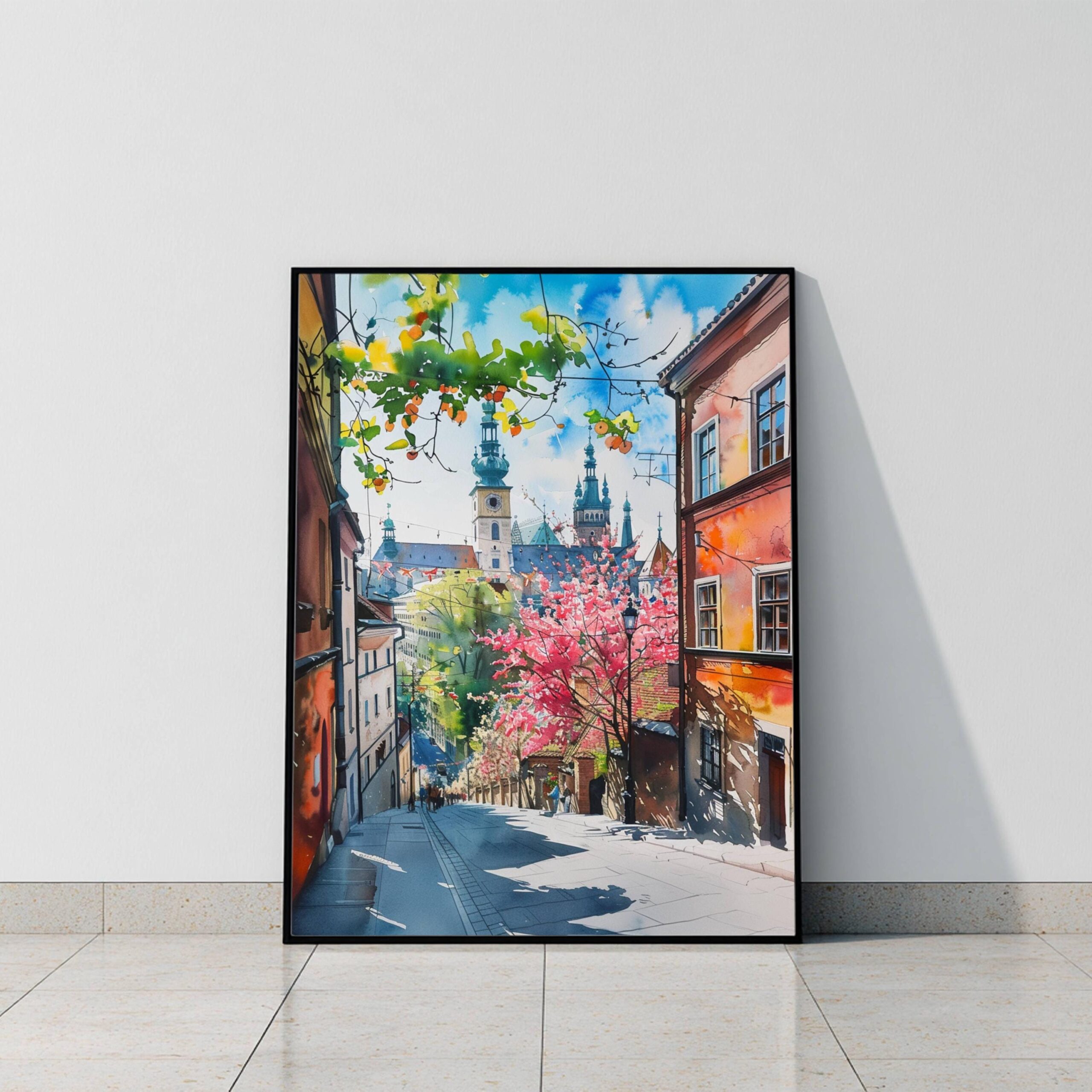 Krakow Poland Europe Watercolor Print: Vacation Travel Art Poster - Image 9