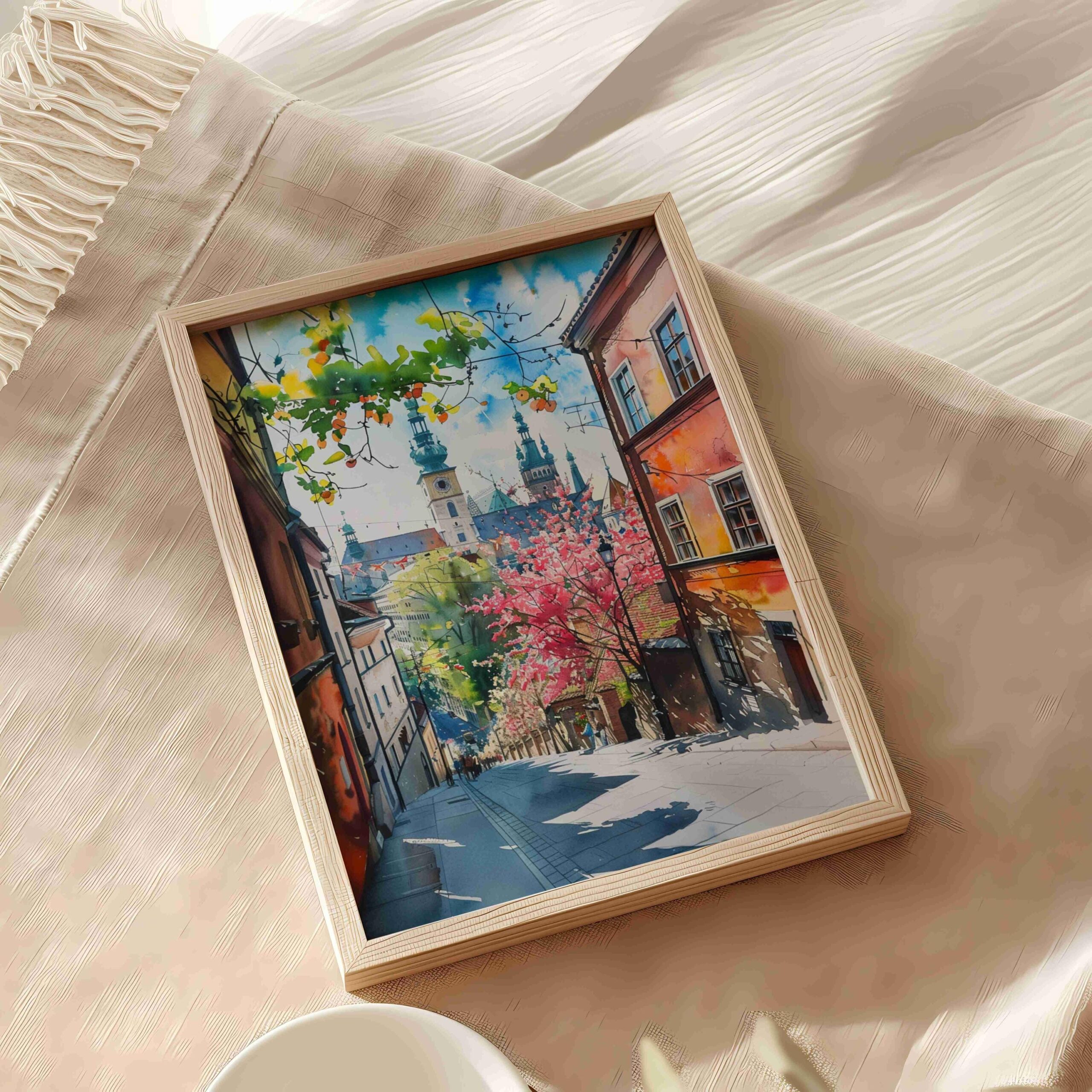 Krakow Poland Europe Watercolor Print: Vacation Travel Art Poster - Image 5