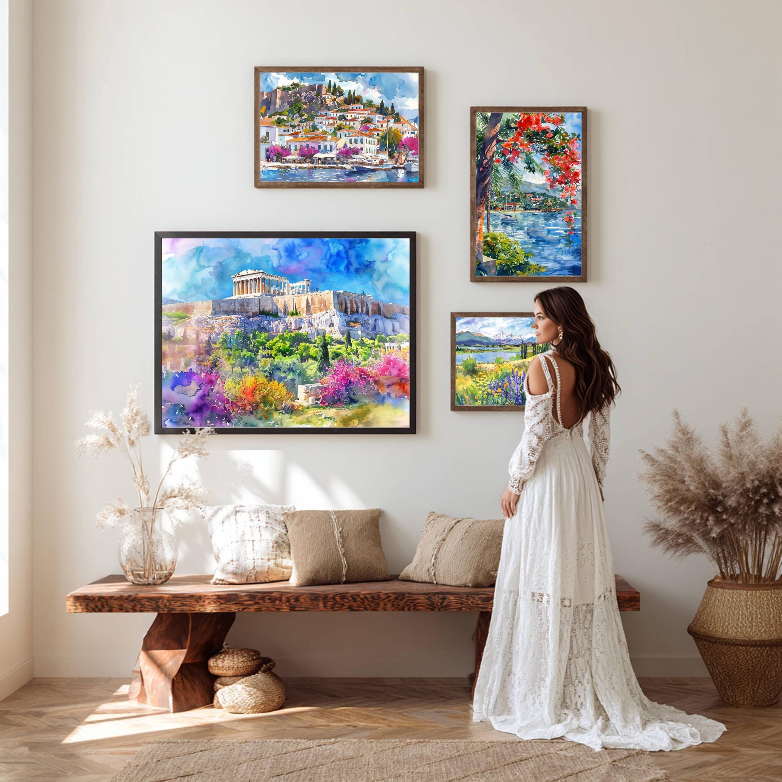 Acropolis Athens Greece Watercolor Print: Greek Travel Art Poster - Image 2