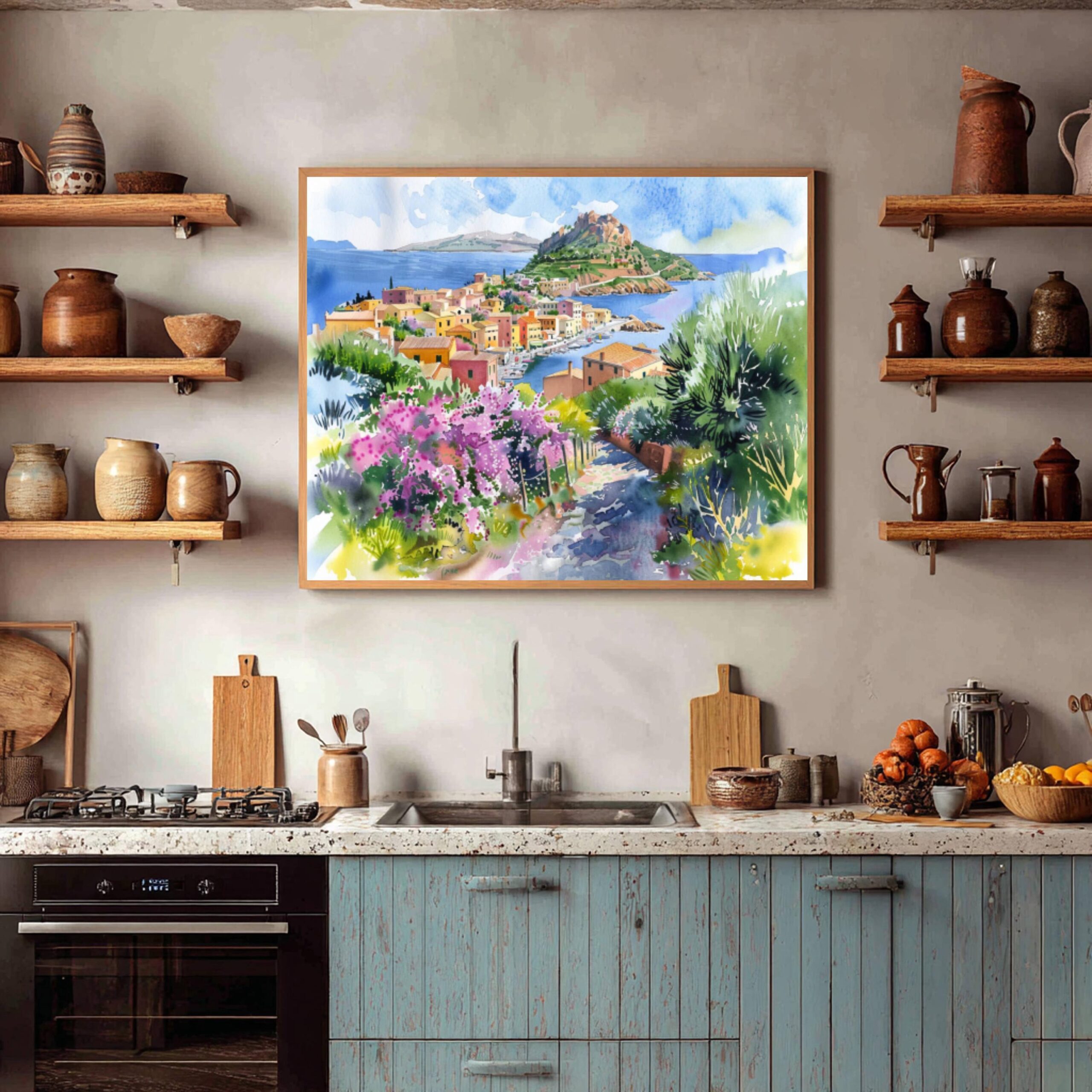 Sardinia Italy Watercolor Print: Europe Travel Art Poster - Image 8